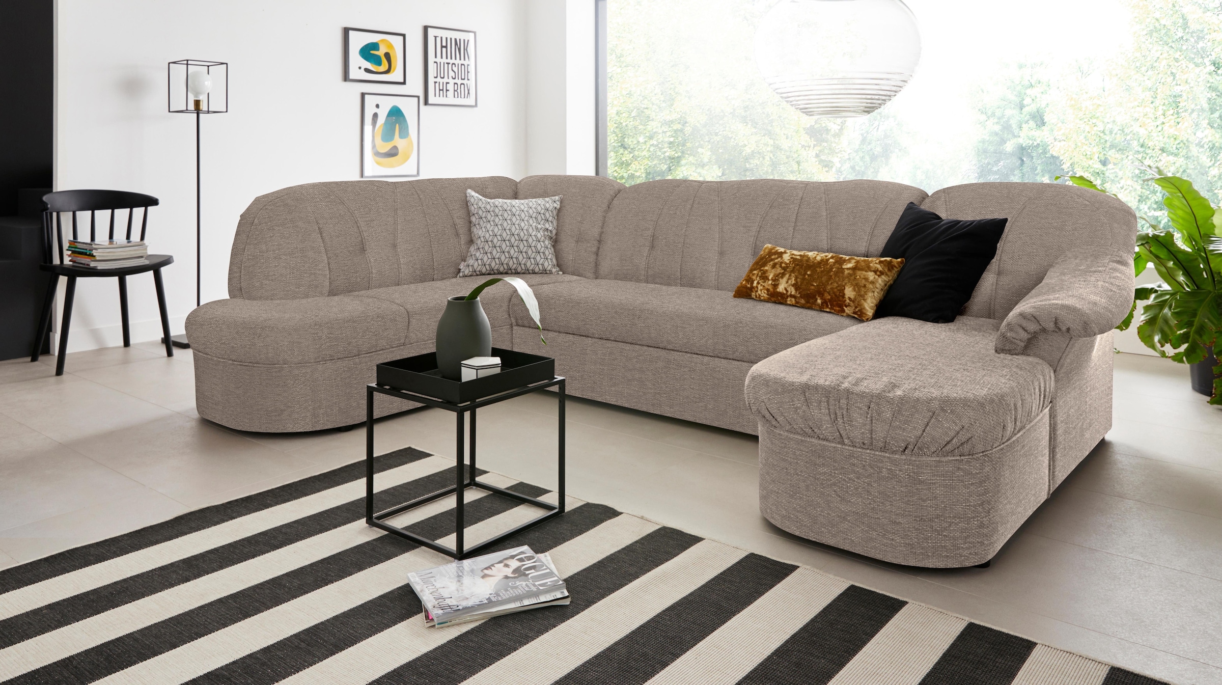 DOMO collection Wohnlandschaft »Pegnitz, zeitlos&modern, elegante Rückenste günstig online kaufen