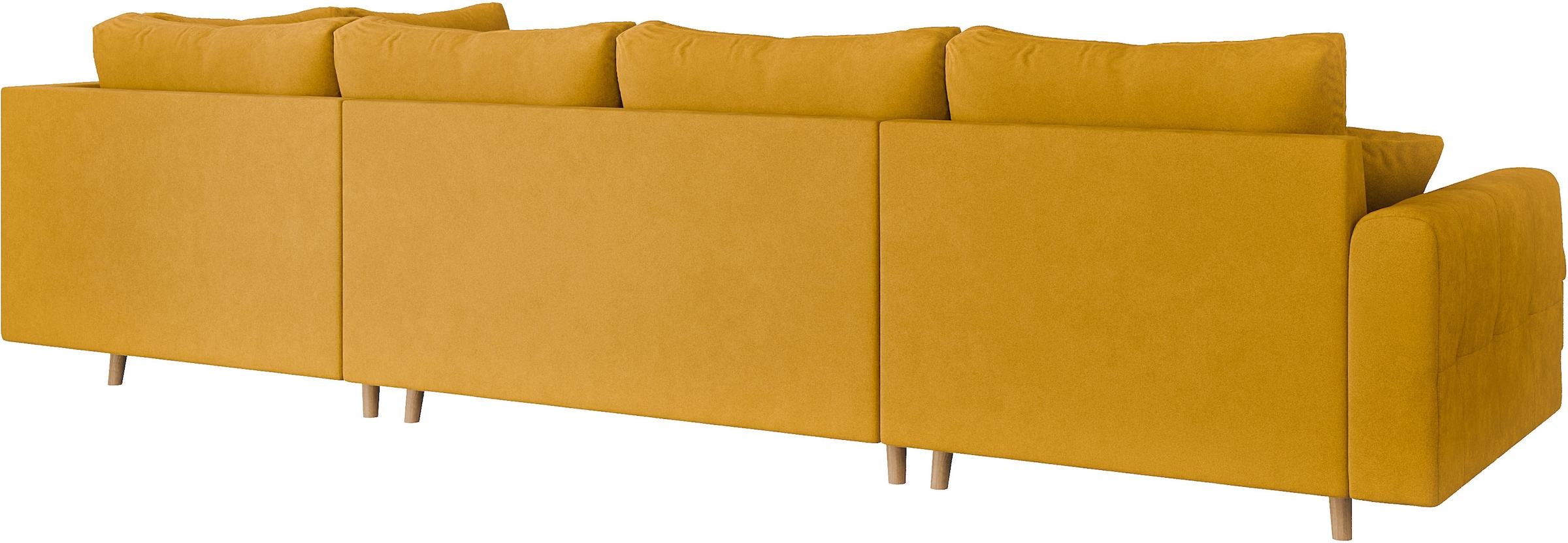 Home affaire Wohnlandschaft »CHARRE U-Form mit Ottomane, Maße B/T/H: 310/161/81 cm«, feine Steppung, lose Rücken- und Zierkissen, auch in Cord und Bouclé