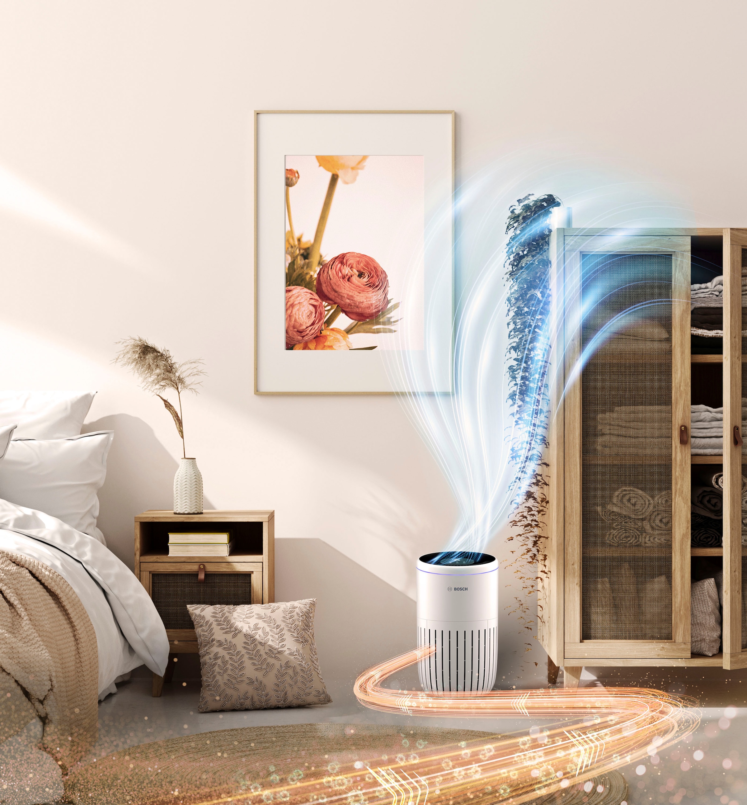 BOSCH Luftreiniger »Air 4000i, mit App-Steuerung« für 62 qm Räume mit 3-in-1 Luftfilter, Smart Sensor, Automatik-, Ruhemodus < 25 dB(A)