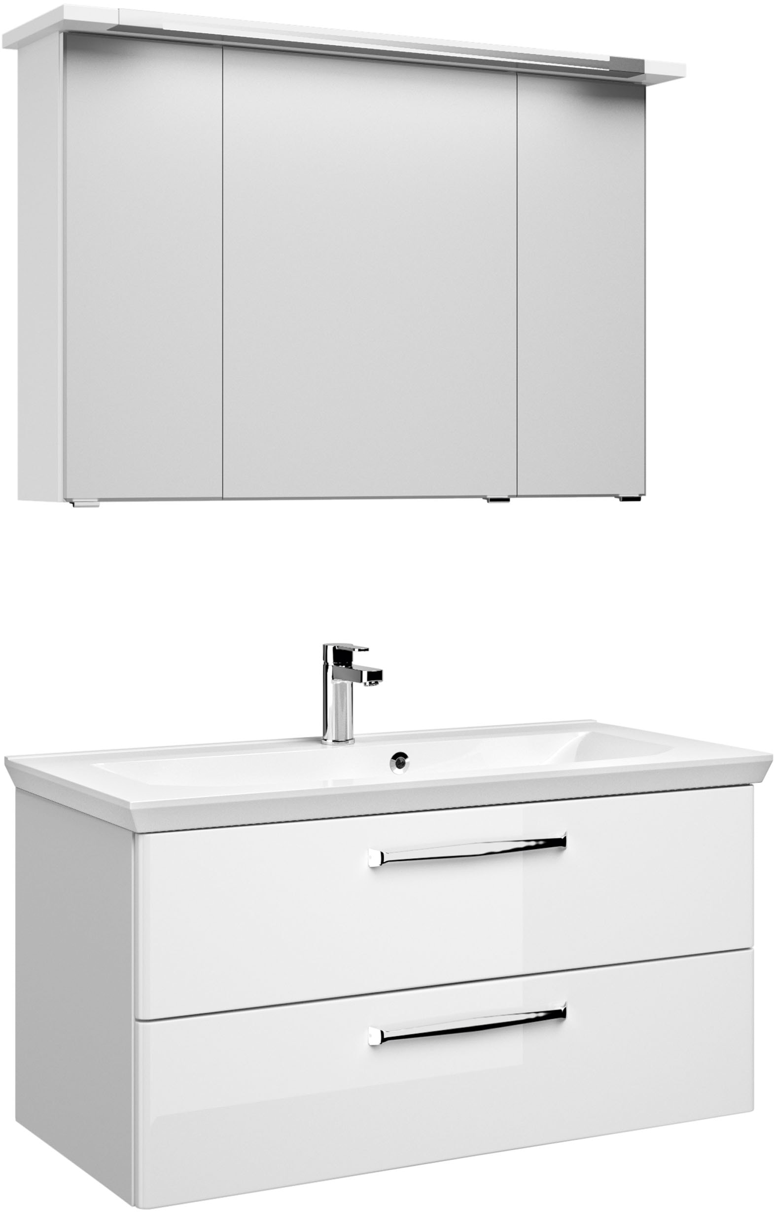 Saphir Badmöbel-Set »Trentino 2-tlg Mineralmarmor-Waschtisch, Spiegelschran günstig online kaufen