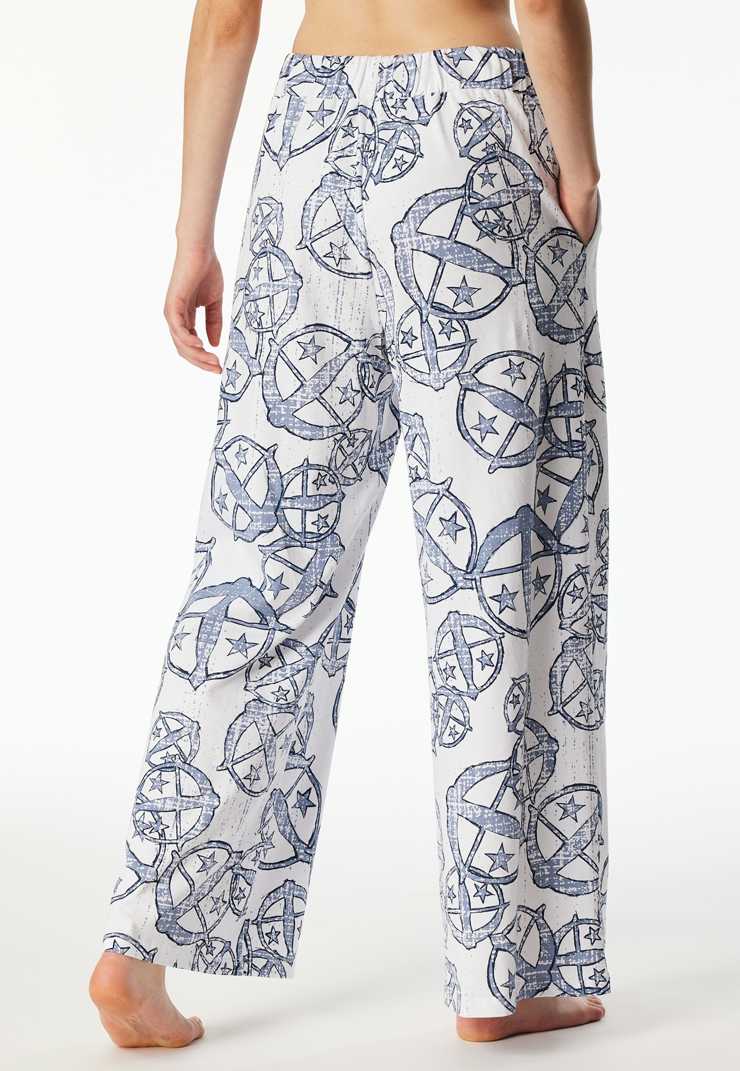Schiesser Loungehose »SCHIESSER 150 YEARS«, seitliche Taschen, weites Bein, Baumwolle, Bindekordel