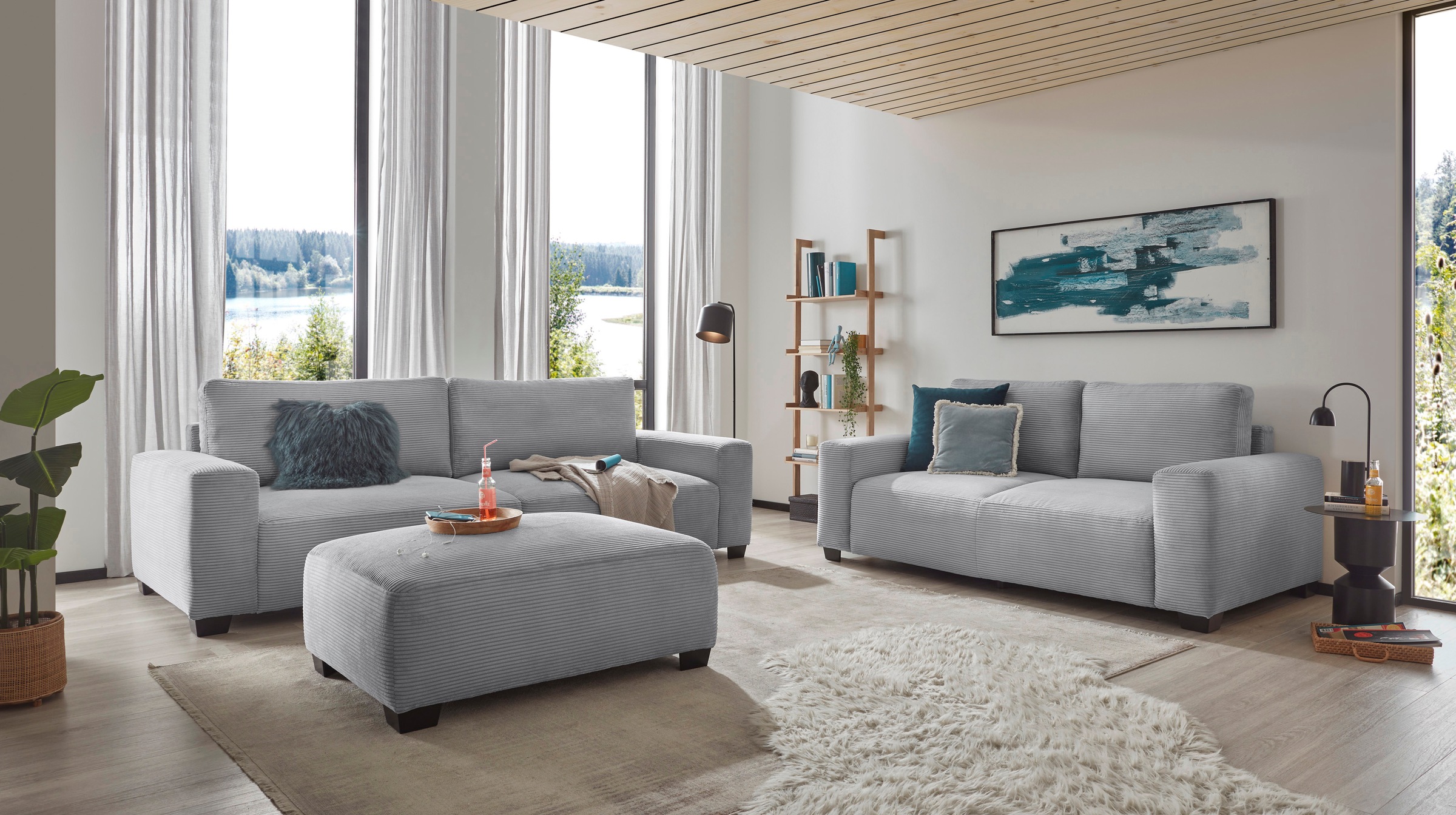 ED EXCITING DESIGN 3-Sitzer »Elba«, Big-Sofa mit 2 Rückenkissen günstig online kaufen