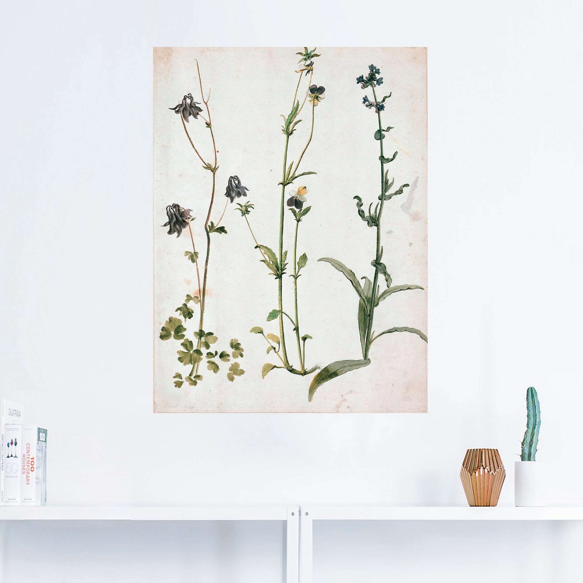 Artland Wandbild »Akelei, Stiefmütterchen und Ochsenzunge«, Blumenbilder, (1 St.), als Leinwandbild, Wandaufkleber in verschied. Größen