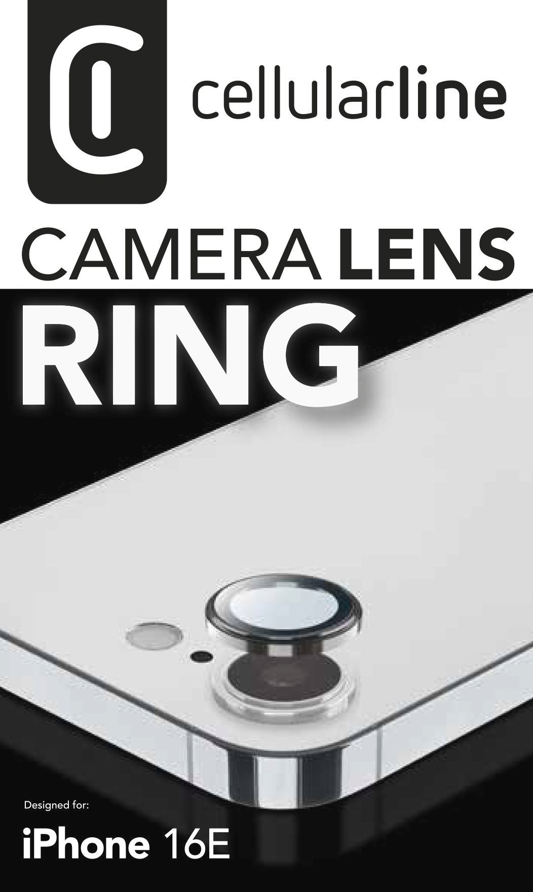 Cellularline Kameraschutzglas »Camera Lens Ring für Apple iPhone 16e« für Apple iPhone 16e Linsenschutzglas, Kameraglas, Lens Cover, kratz- & stoßfest