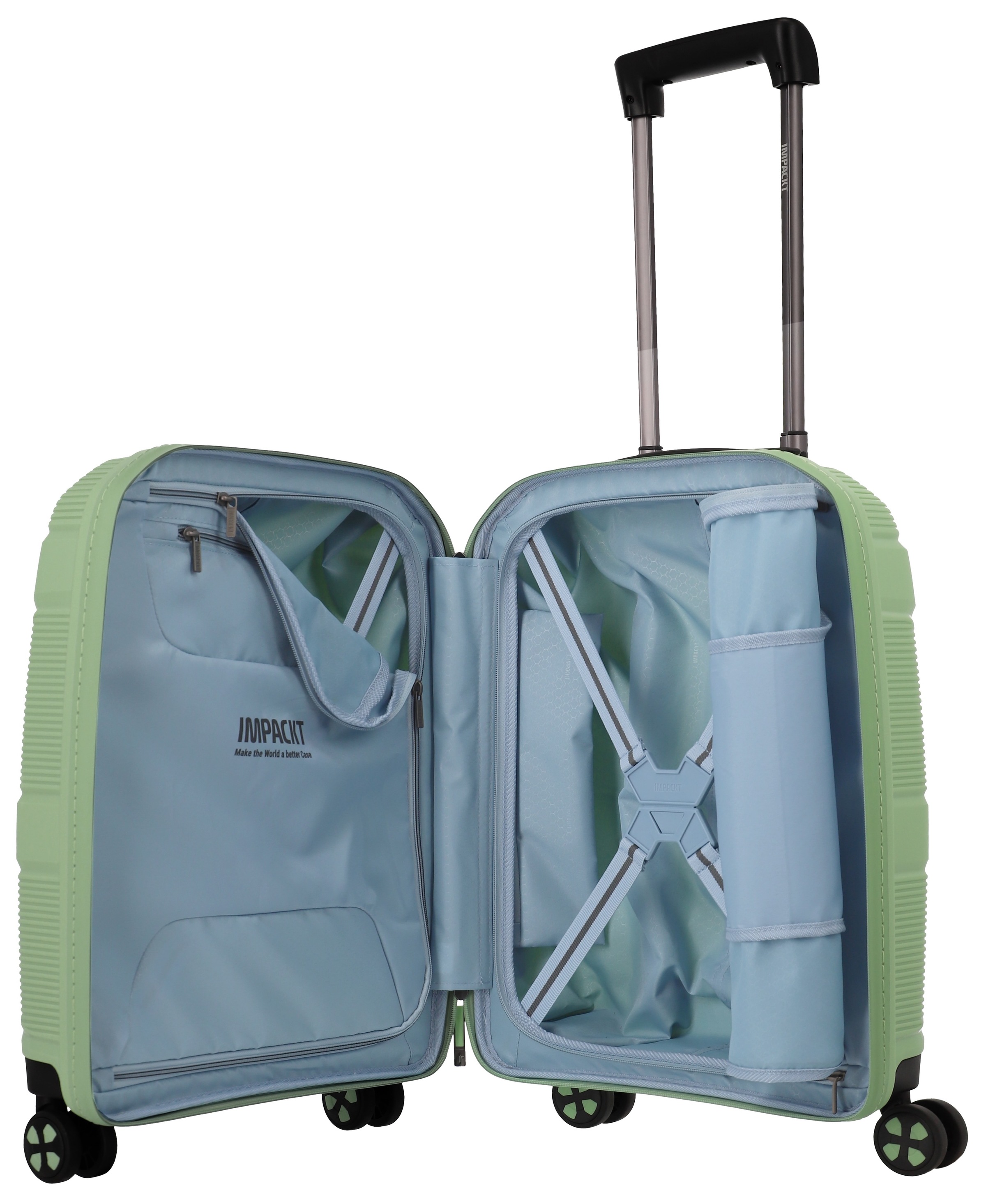 IMPACKT Hartschalen-Trolley »IP1, verschiedene Größen und Farben«, 4 Rollen, Hartschalen-Koffer vegan Koffer Reisegepäck USB-Port TSA Zahlenschloss