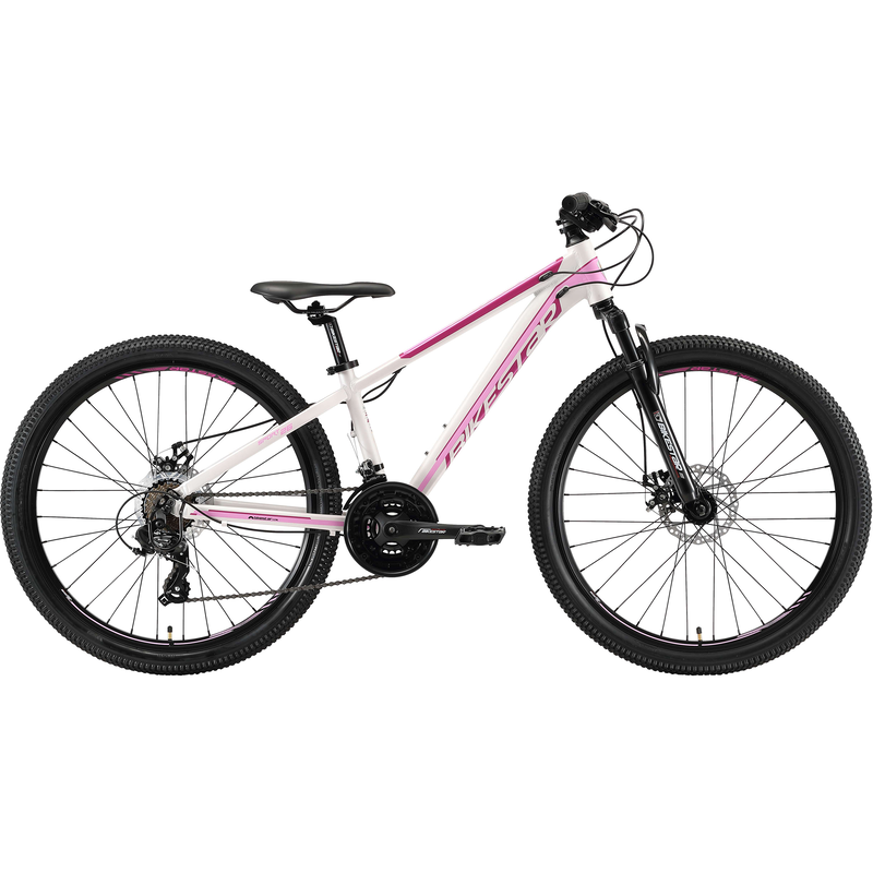 BIKESTAR Mountainbike 21 Gang Shimano RD-TY300 Schaltwerk Kettenschaltung für Damen und Herren, Kettenschaltung weiß