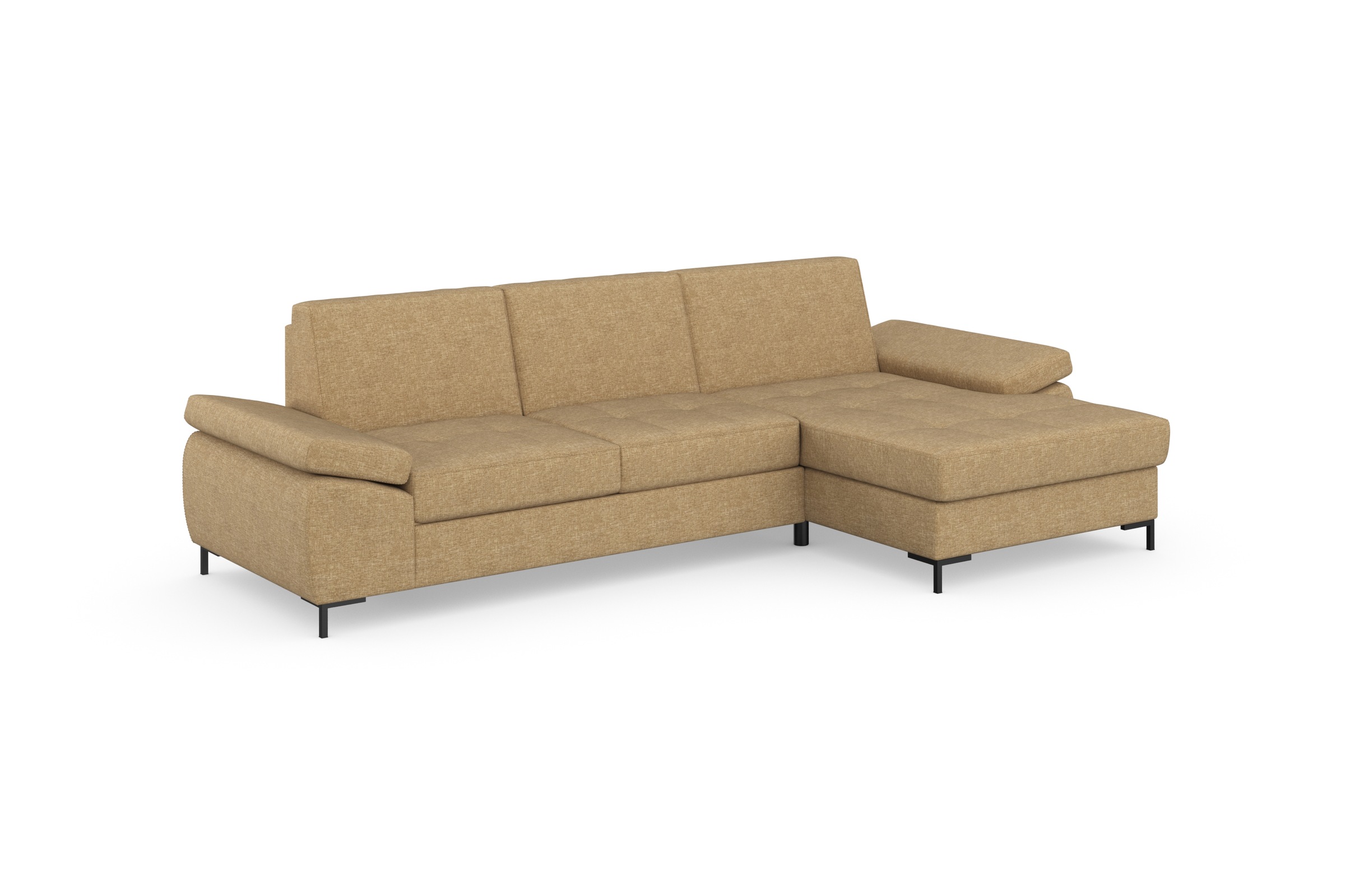 DOMO collection Ecksofa »Capelo, komfortabel, klare Linien zeichnen dieses Design aus, L-Form« mit Armteilverstellung, wahlweise mit Bettfunktion, Federkern