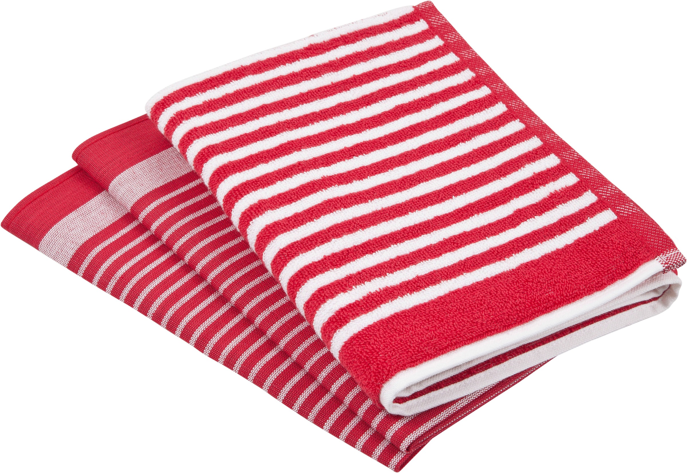 Ross Geschirrtuch "Exclusiv", rot, 3 Stk., 100 % Baumwolle 50 % Baumwolle 50 % Leinen