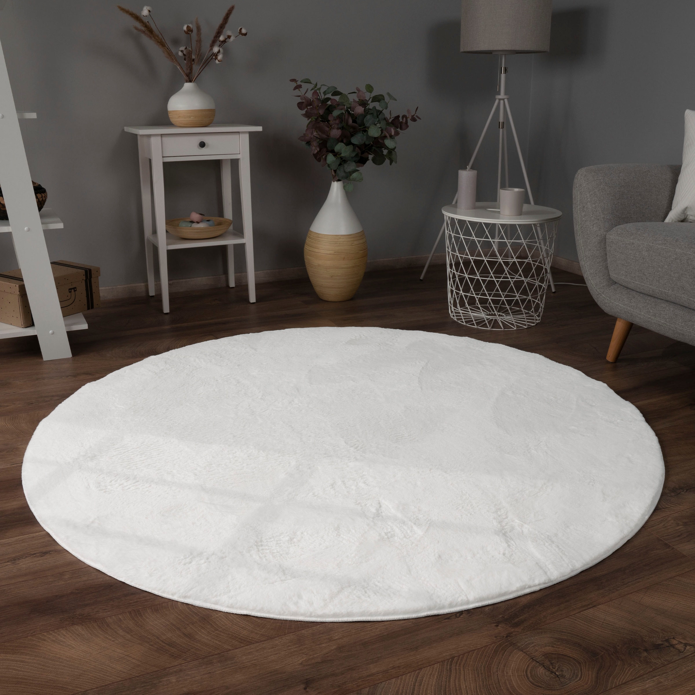 Fellteppich »Kunstfell Soft 380«, rund, 14 mm Höhe, Langflor, Kuschelteppich -...