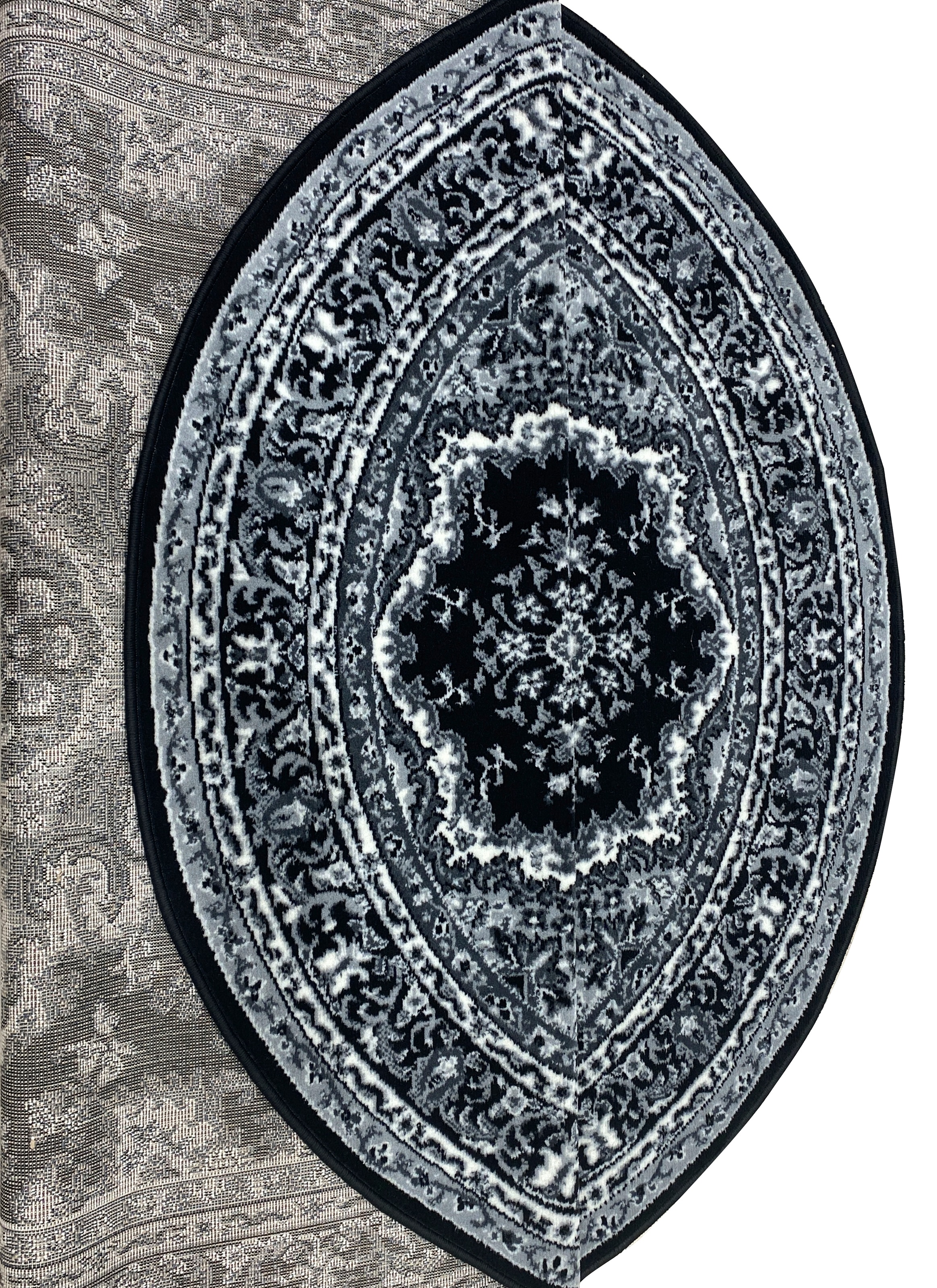 my home Teppich »Oriental, Made in Belgium«, oval, 7 mm Höhe, Orient-Optik, mit Bordüre, Kurzflor, pflegeleicht, elegant