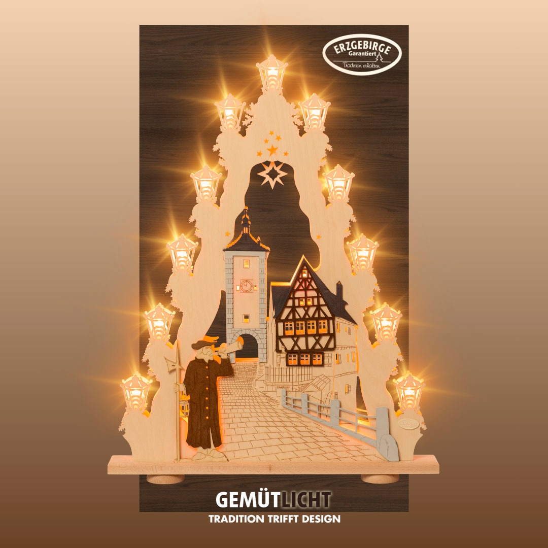 Weigla Schwibbogen »Rothenburg ob der Tauber,große Lichterspitze aus Holz,M günstig online kaufen
