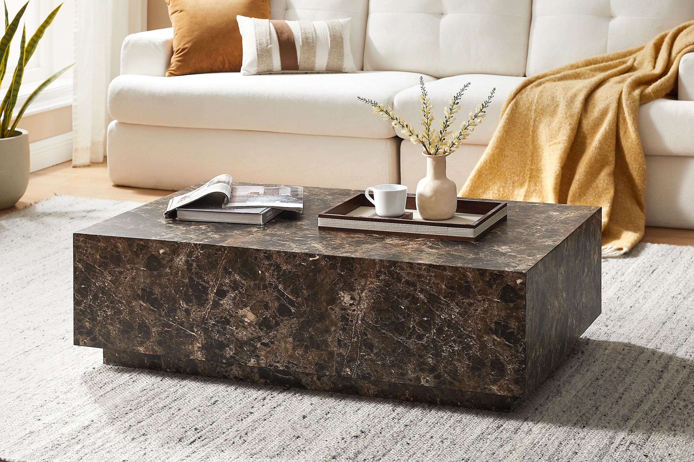 SalesFever Couchtisch »Almeria Beistelltisch: Stilvoller Tisch 120/75 cm« r günstig online kaufen