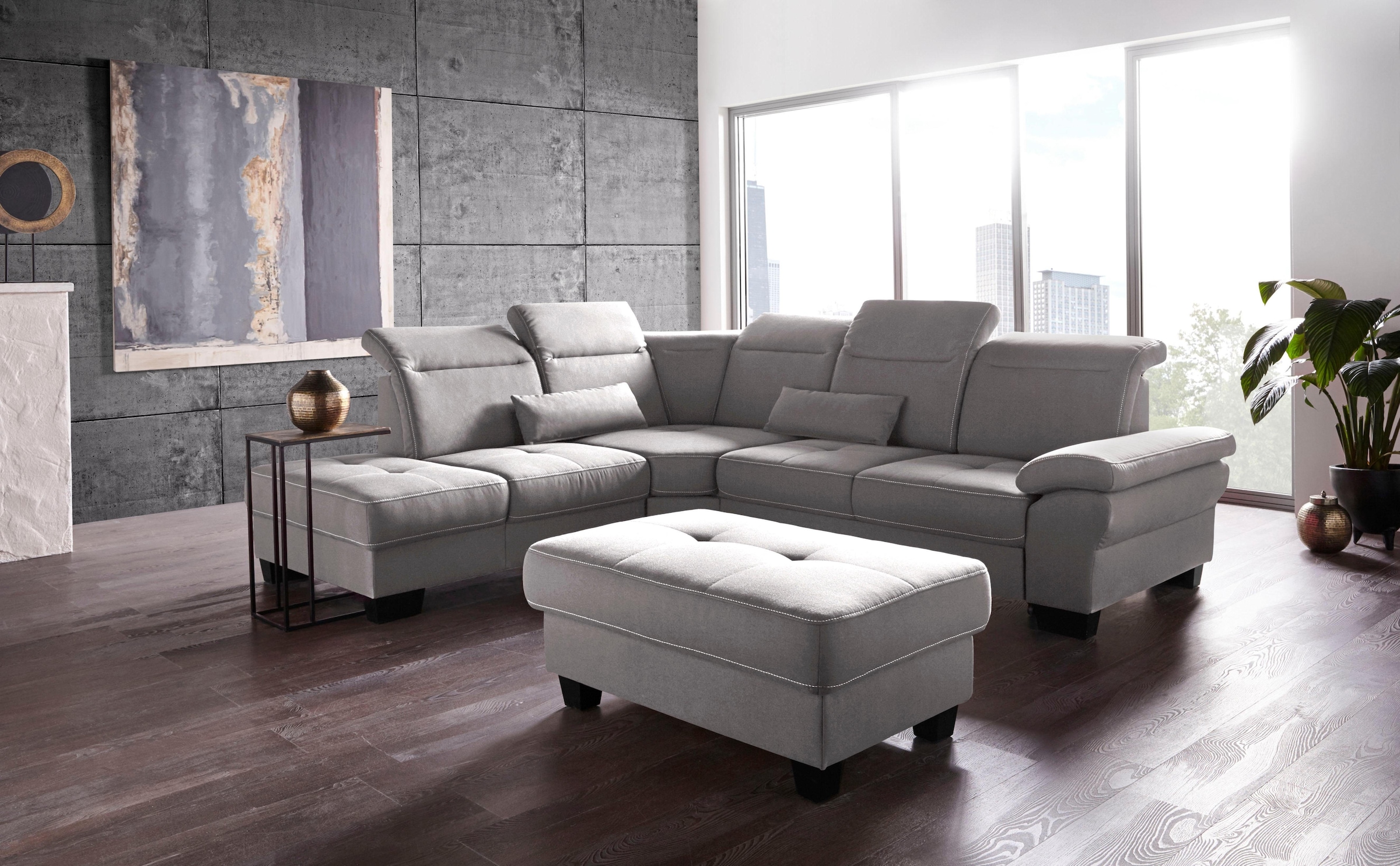 Home affaire Ecksofa »Cornwall L-Form« incl. Sitztiefenverstellung, mit Bet günstig online kaufen