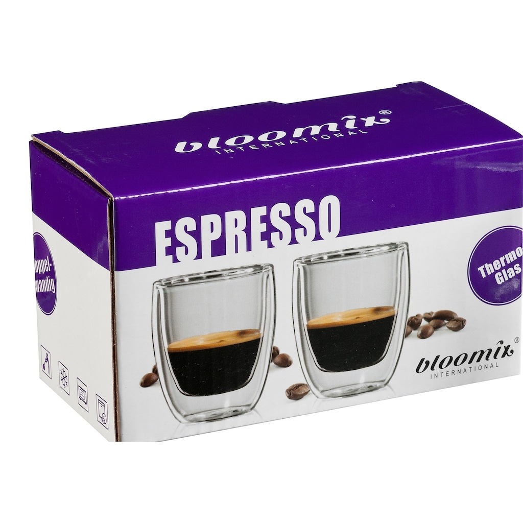 Bloomix Espressoglas »Roma«, (Set, 4 tlg.), Doppelwandig, 4-teilig