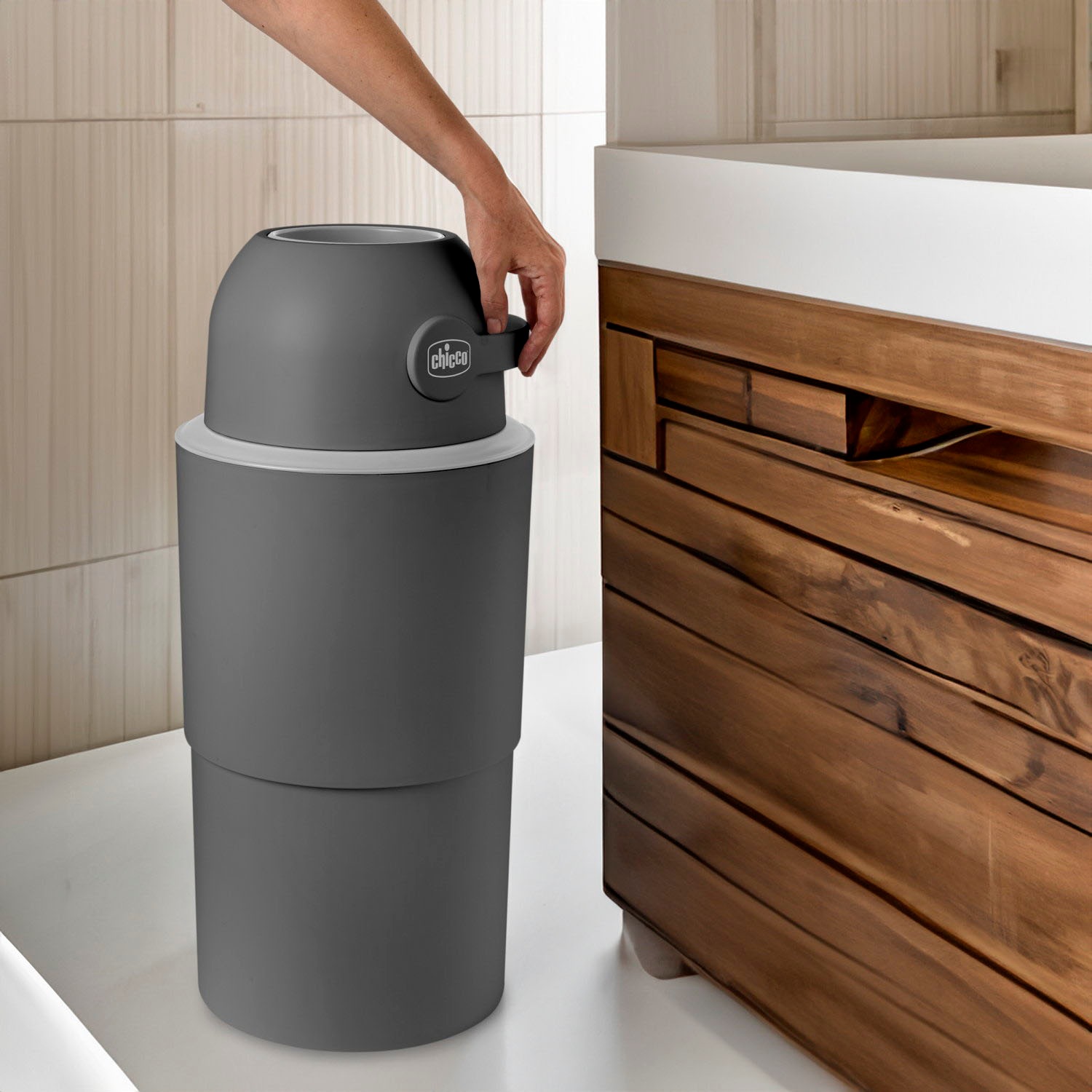 Chicco Windeleimer »Teleskop, Odour off XL«, inklusive 1 Pck. Müllbeutel Odour Off und einem Müllbeutelspender