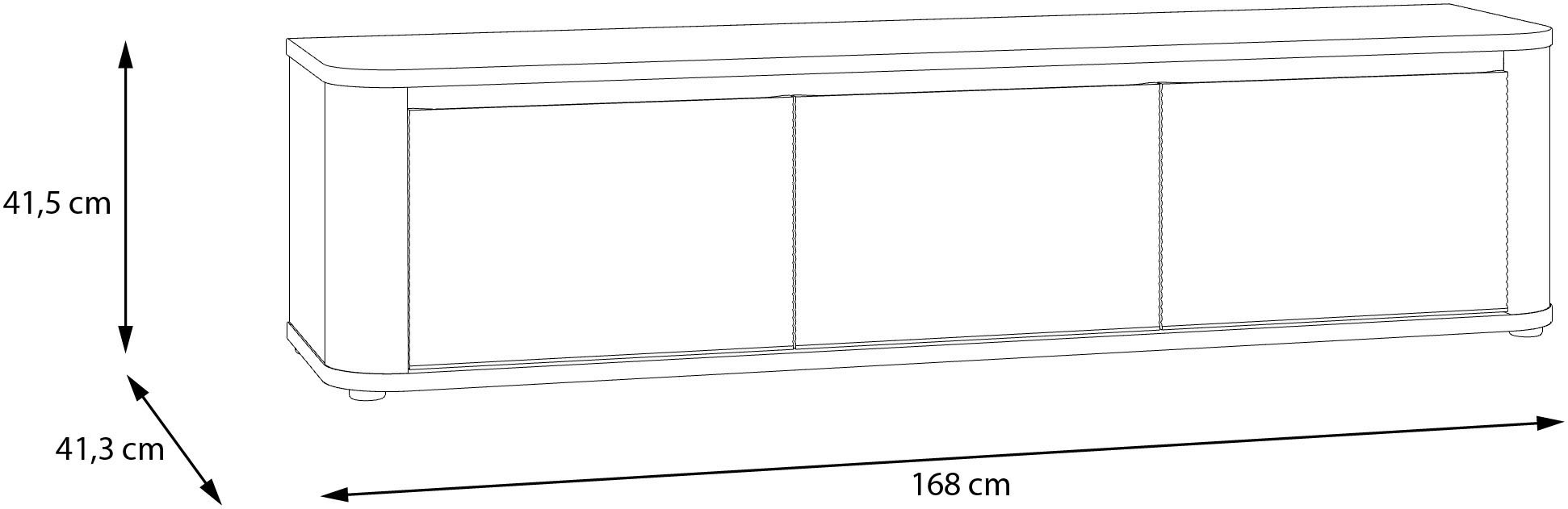 FORTE TV-Board B/H/T 168/41,5/41,3 cm Soft Close, Stauraum, MDF Front