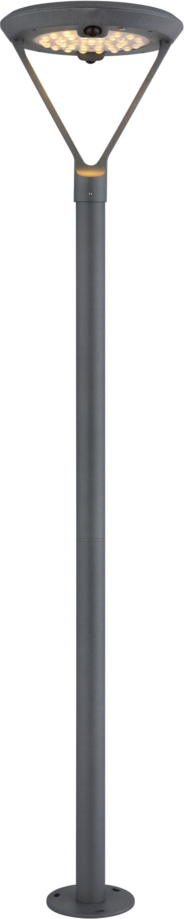 GLOBO LIGHTING LED Solarleuchte »SOLARLEUCHTE ALUMINIUM DRUCKGUSS GRAU, 1XLED« LED-Modul 1 Stk. Warmweiß Solar Garten Terrasse Außenbeleuchtung Dekoleuchten