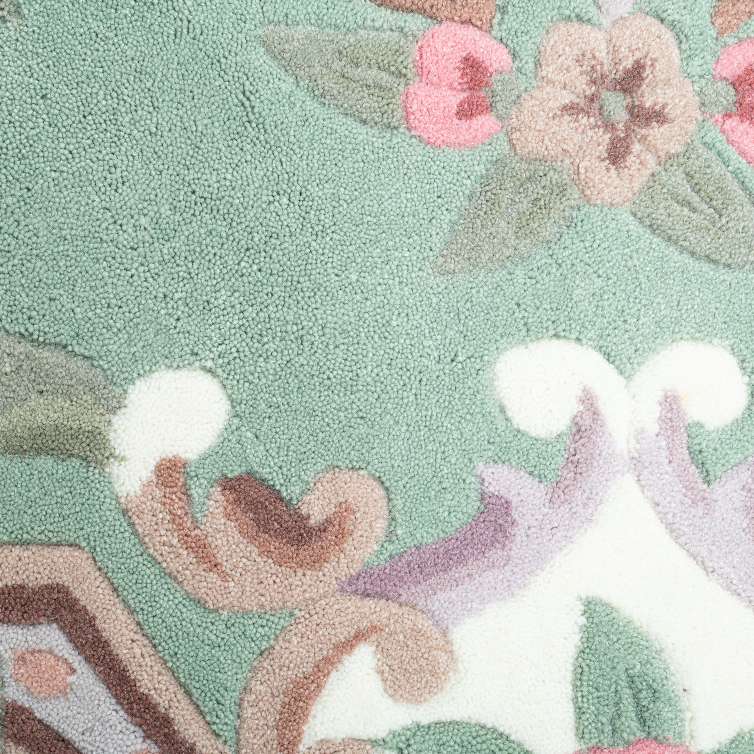 THEKO Teppich »Ming« rechteckig 14 mm Höhe handgefertigt, Pastell-Farben, florales Design, Wohnzimmer