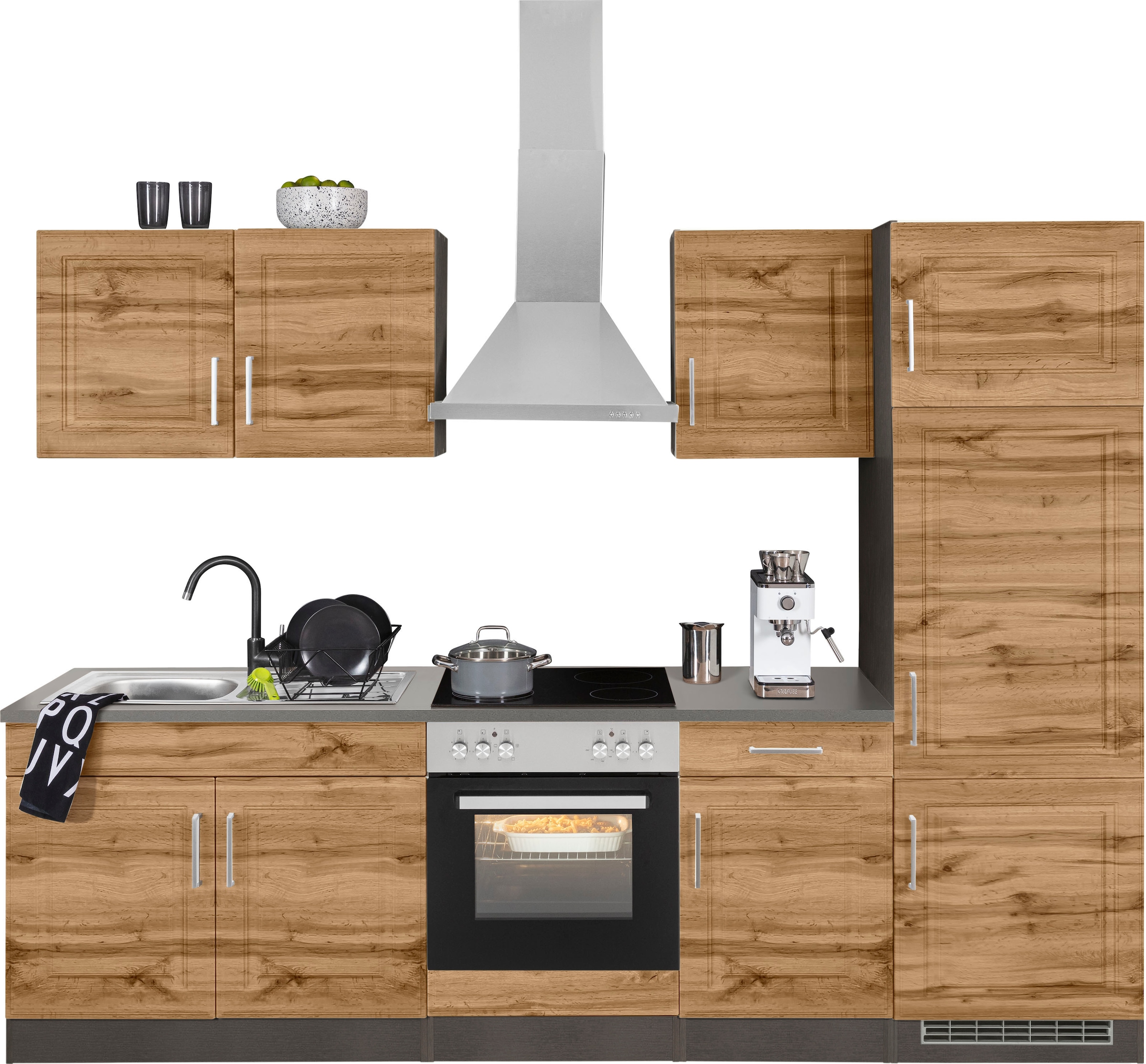 HELD MÖBEL Küchenzeile »Stockholm«, Breite 270 cm, mit hochwertigen MDF Fro günstig online kaufen
