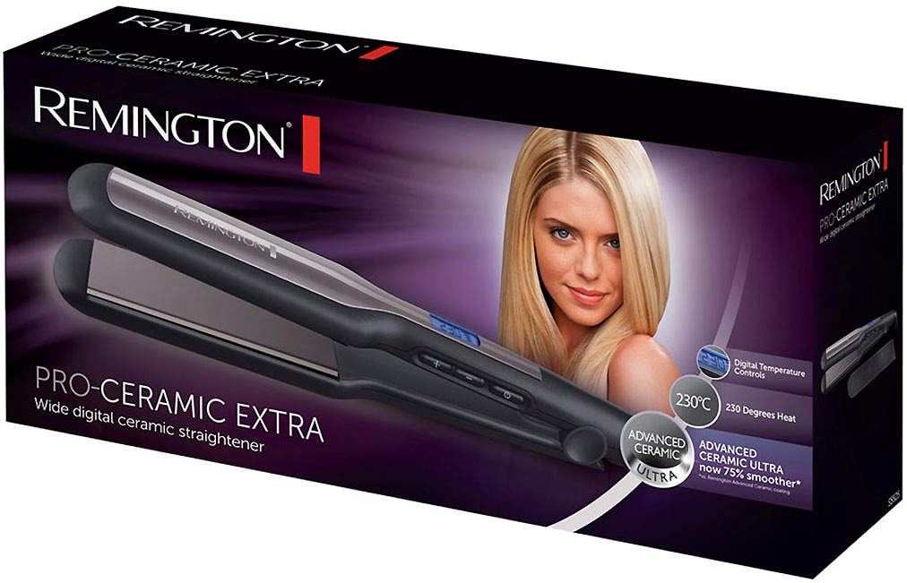 Remington Glätteisen »S5525«, Ultra-Keramik-Beschichtung, Extra breite Stylingplatten, LCD Display, Ultra-Keramikbeschichtung