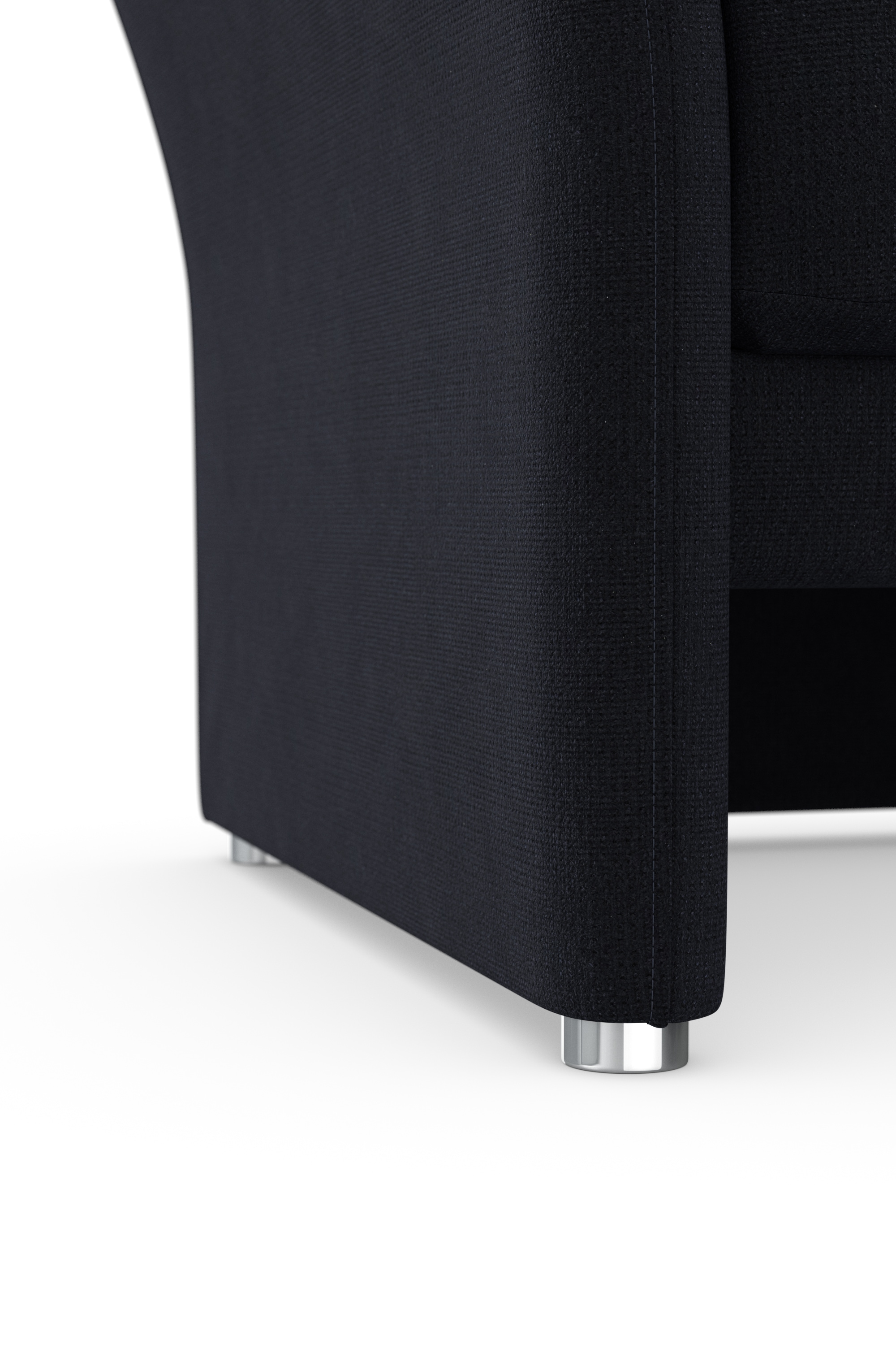 DOMO collection Sessel »Pina elegant und zeitloser Clubsessel, bequemer Cocktailsessel«, Hoher Sitzkomfort, Microfaser hochflorig, dunkelblau
