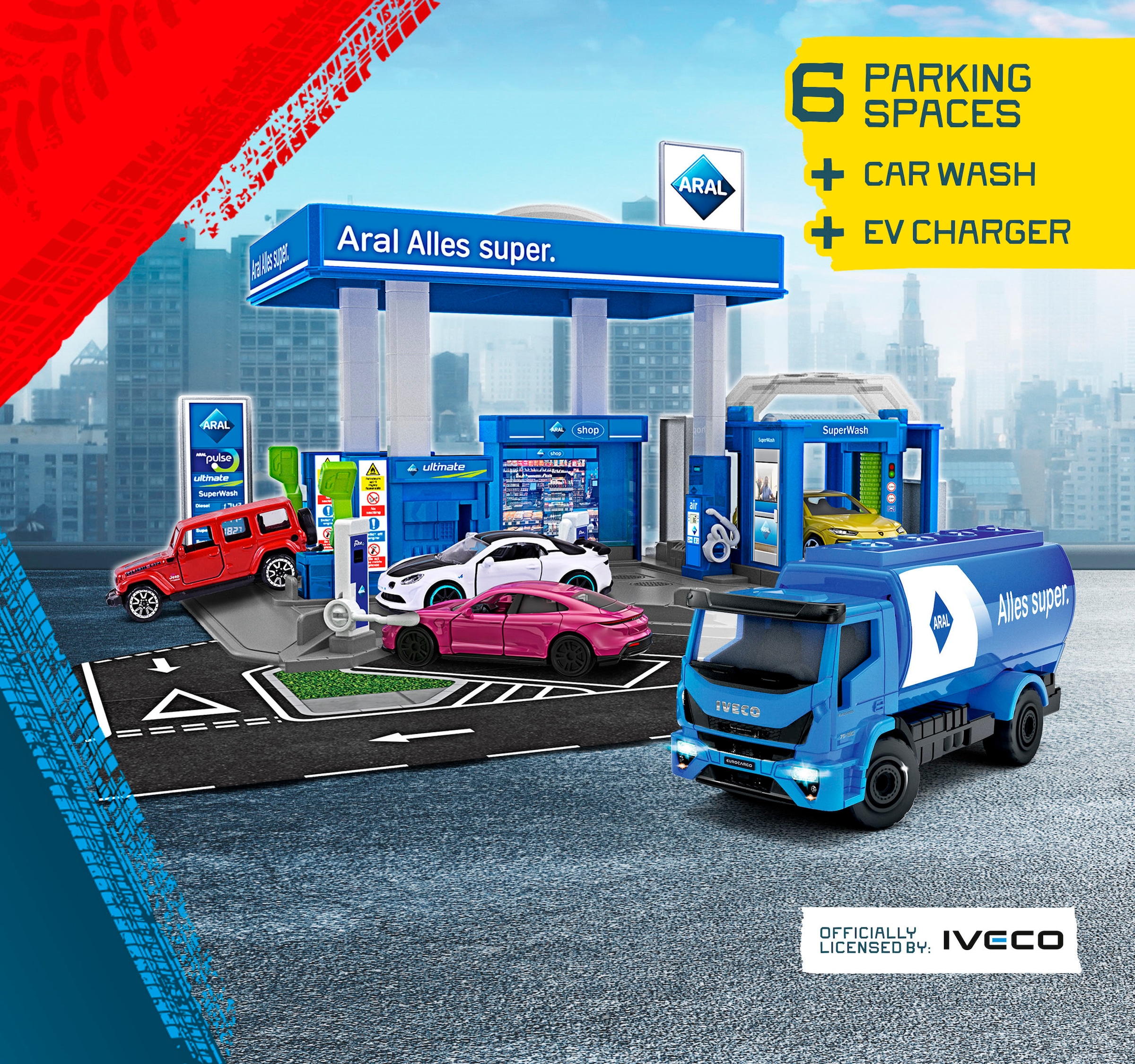 majORETTE Spiel-Gebäude »Petrol Station Aral« inklusive 1 Fahrzeug