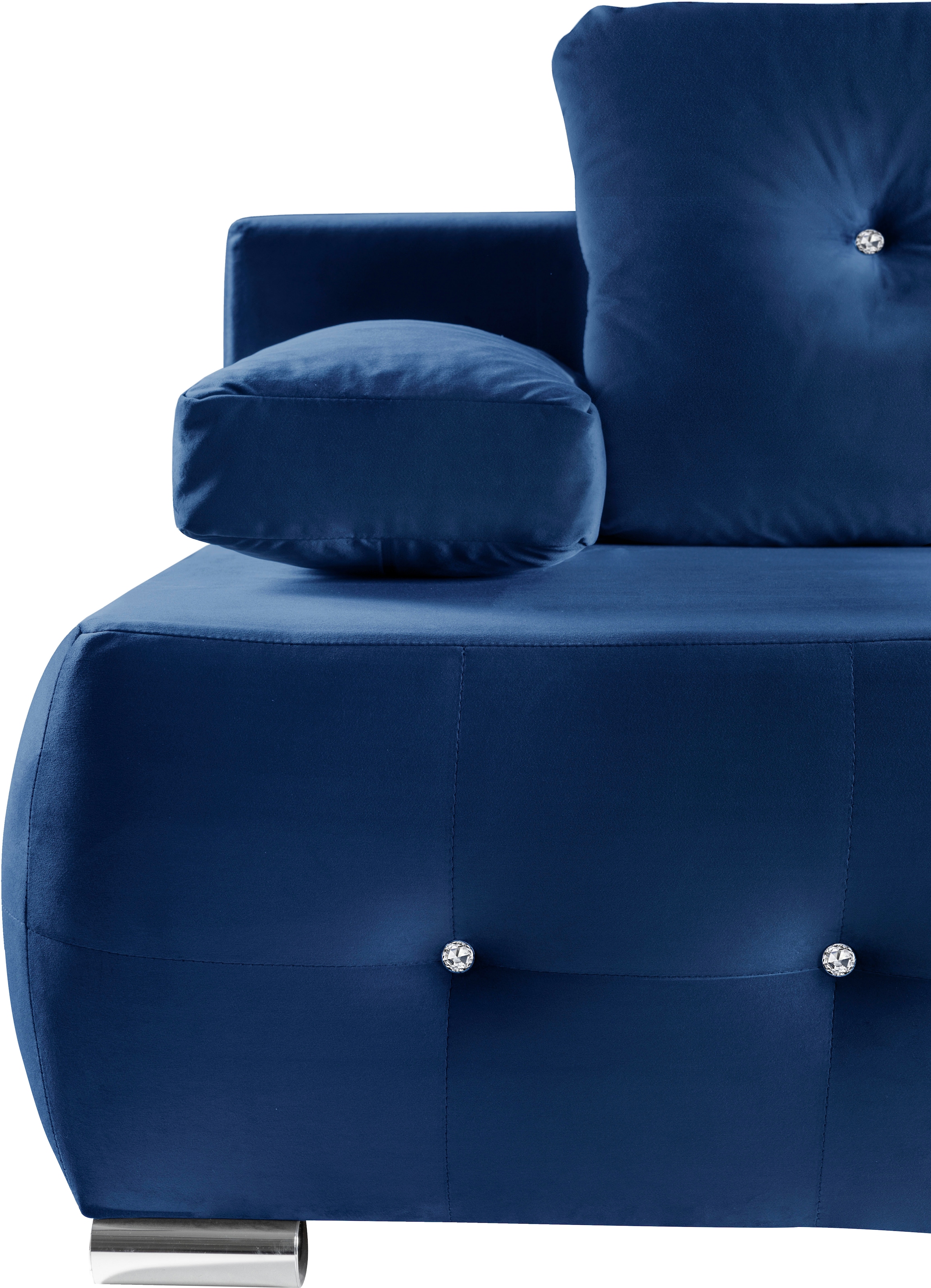 WERK2 Schlafsofa »Monaco«, 2-Sitzer Schlafcouch mit Bettkasten & funkelnden Ziersteinchen