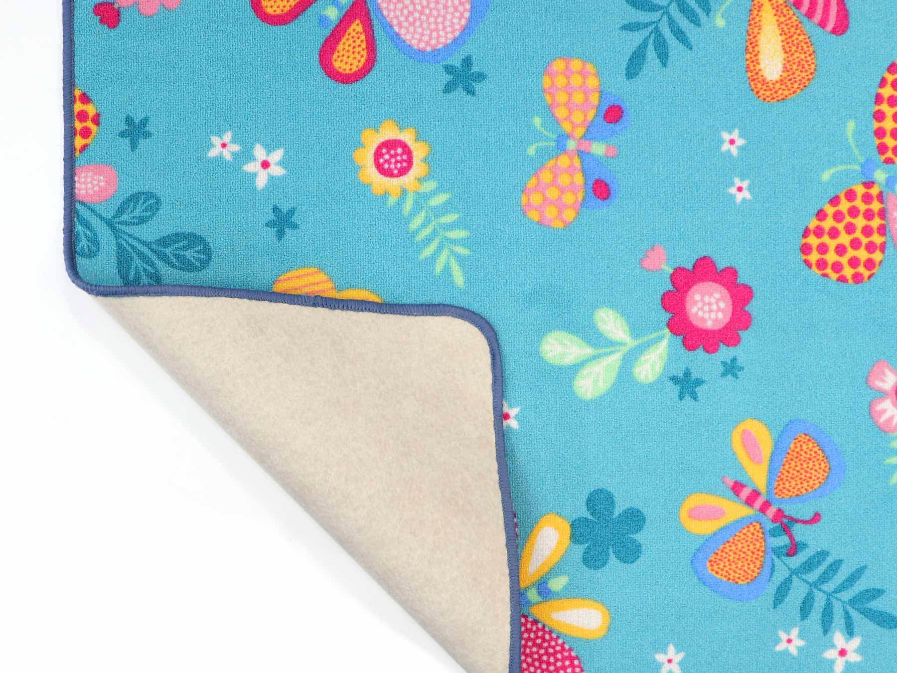 Primaflor-Ideen in Textil Kinderteppich »PAPILLON, Made in Belgium«, rechteckig, 6,5 mm Höhe, Motiv Schmetterlinge, Kinderzimmer