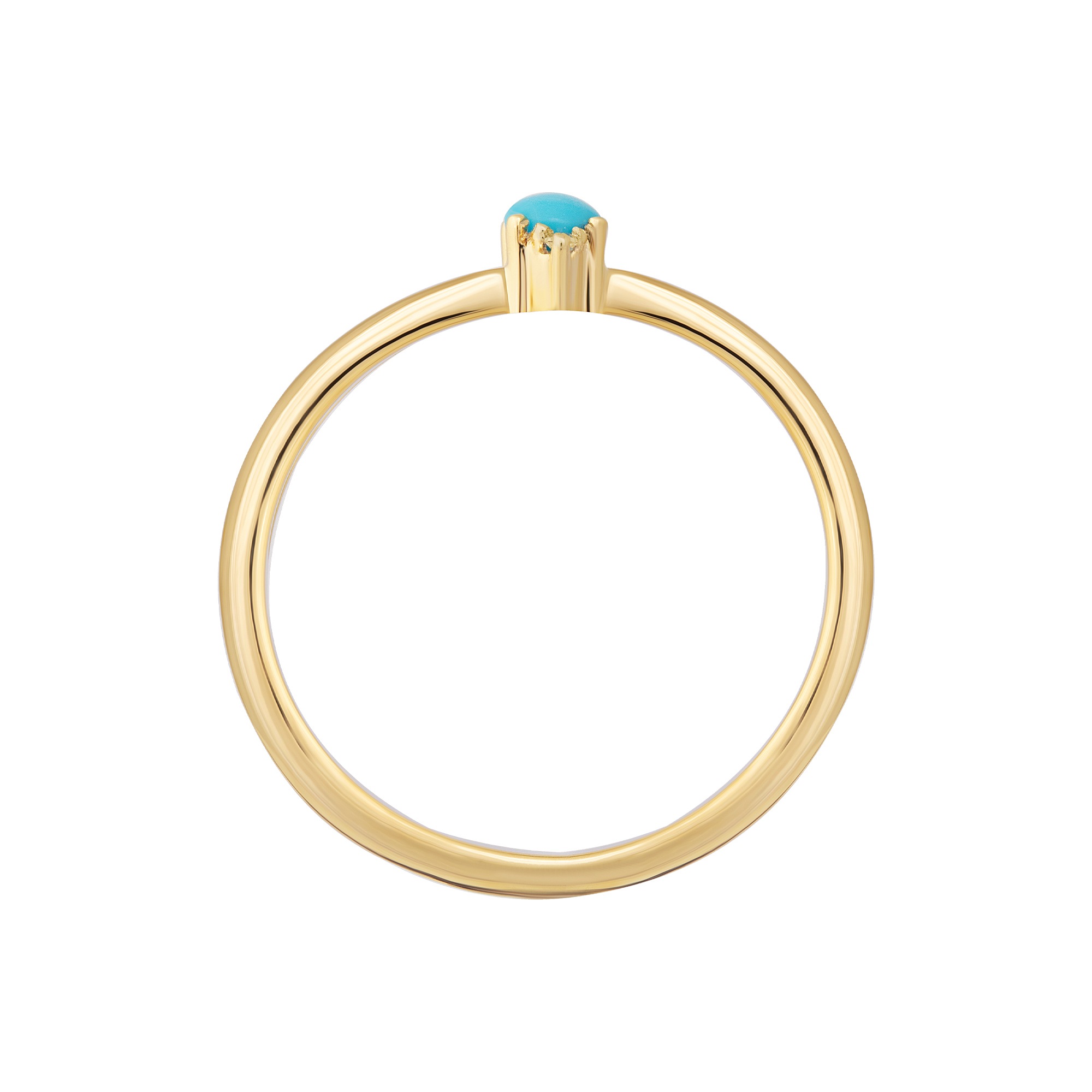 CAÏ Fingerring »925 Silber vergoldet Türkis & Weißtopas«