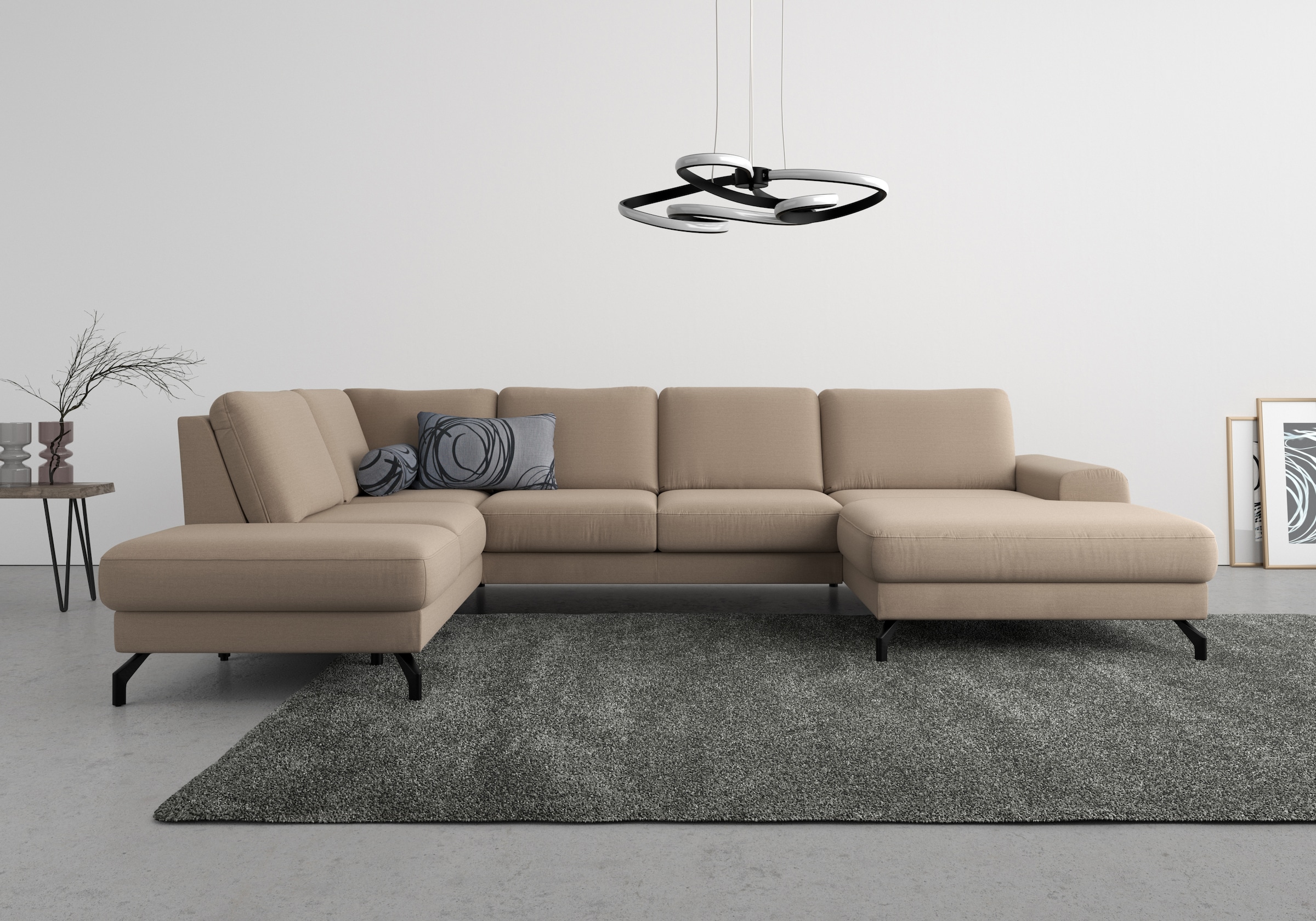 sit&more Wohnlandschaft »Cinturo U-Form«, inklusive Sitztiefenverstellung und Federkern, Sitzhöhe 45 cm