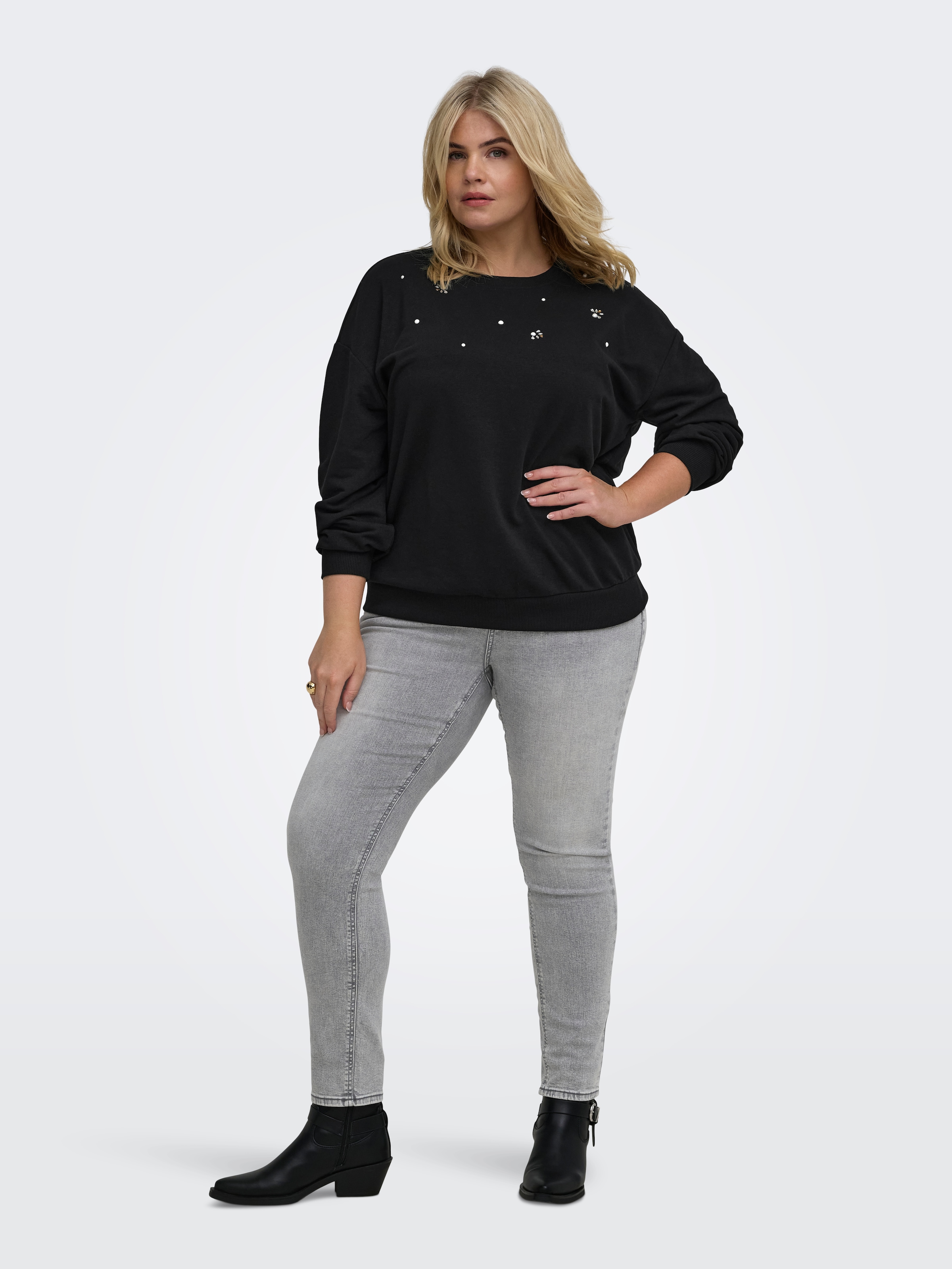 ONLY CARMAKOMA Sweatshirt »CARAMBER L/S O-NECK SWEAT JRS«, Baumwollmischung

