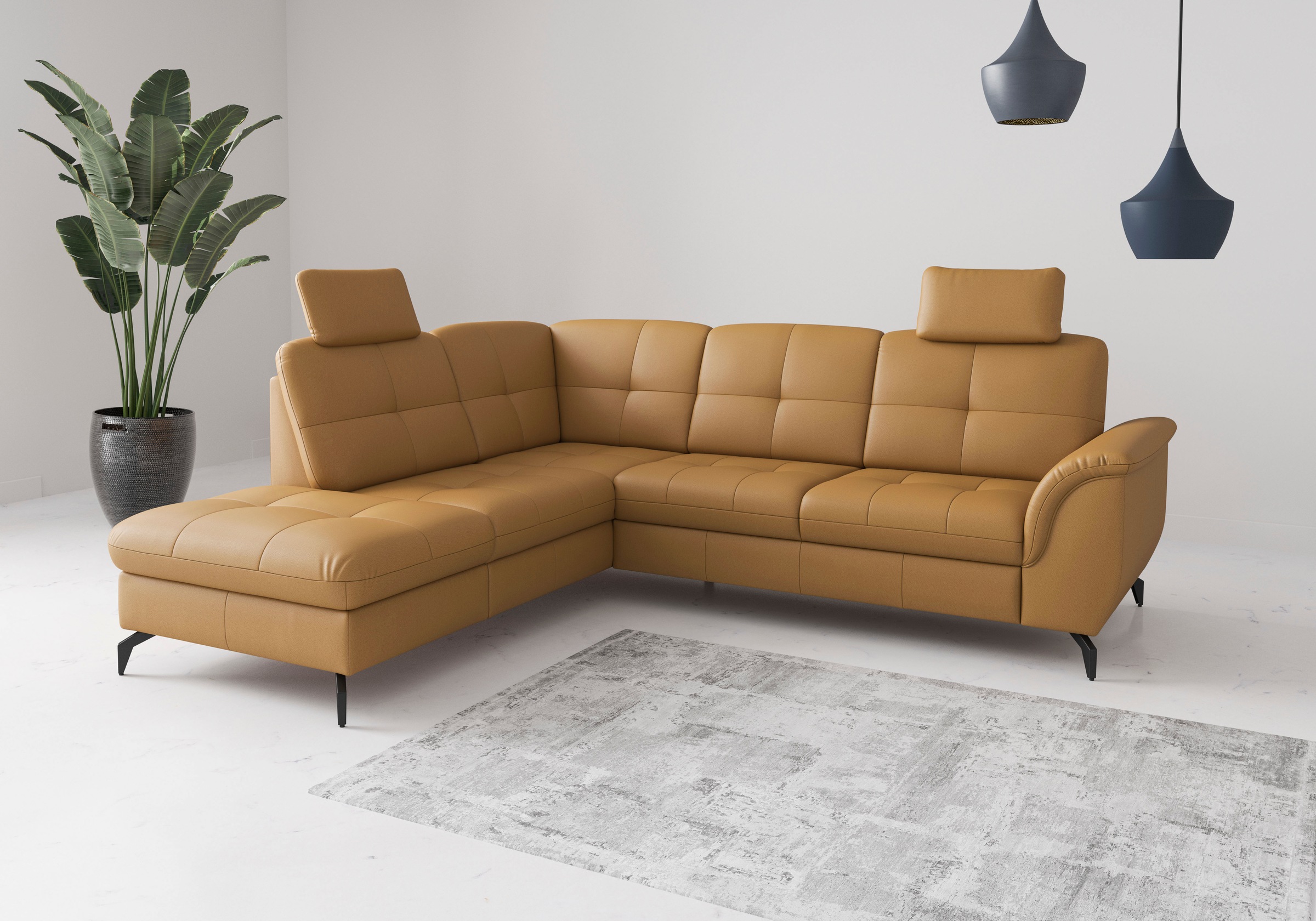Ecksofa SIT & MORE "Zora", curry, T:212cm, Sofas, Ecksofa