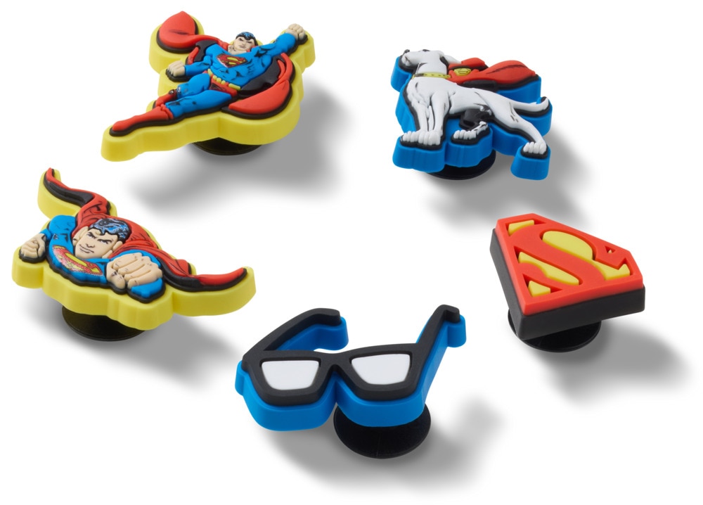 Crocs Schuhanstecker »Jibbitz™ Superman« Set, Kein Spielzeug. Nicht für Kinder unter 3 Jahren geeignet, 5 Stk. Superhelden Charmes, Anstecker für Crocs Schuhe