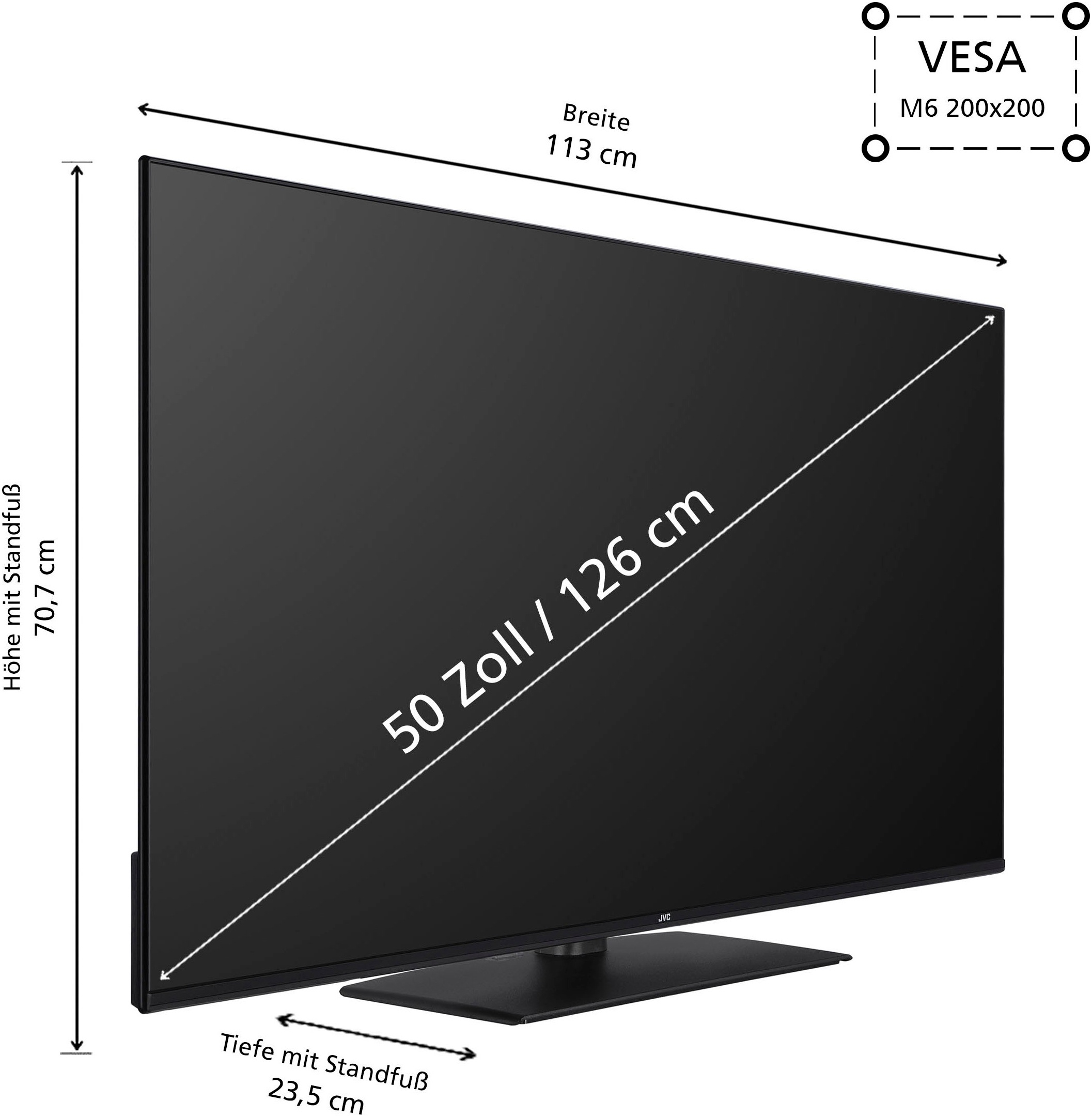 JVC QLED-Fernseher »LT-50VUQ3455«, 126 cm/50 Zoll, 4K Ultra HD, Smart-TV