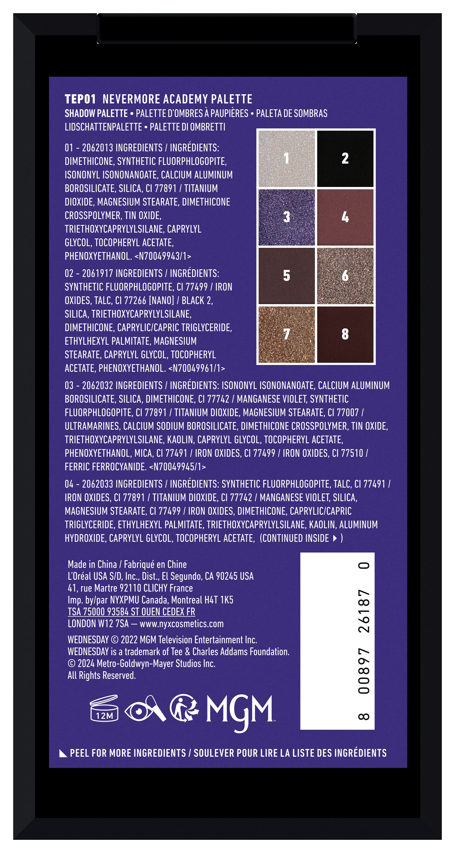 NYX Lidschatten-Palette »NYX Professional Makeup Wednesday The Nevermore Academy Palette«