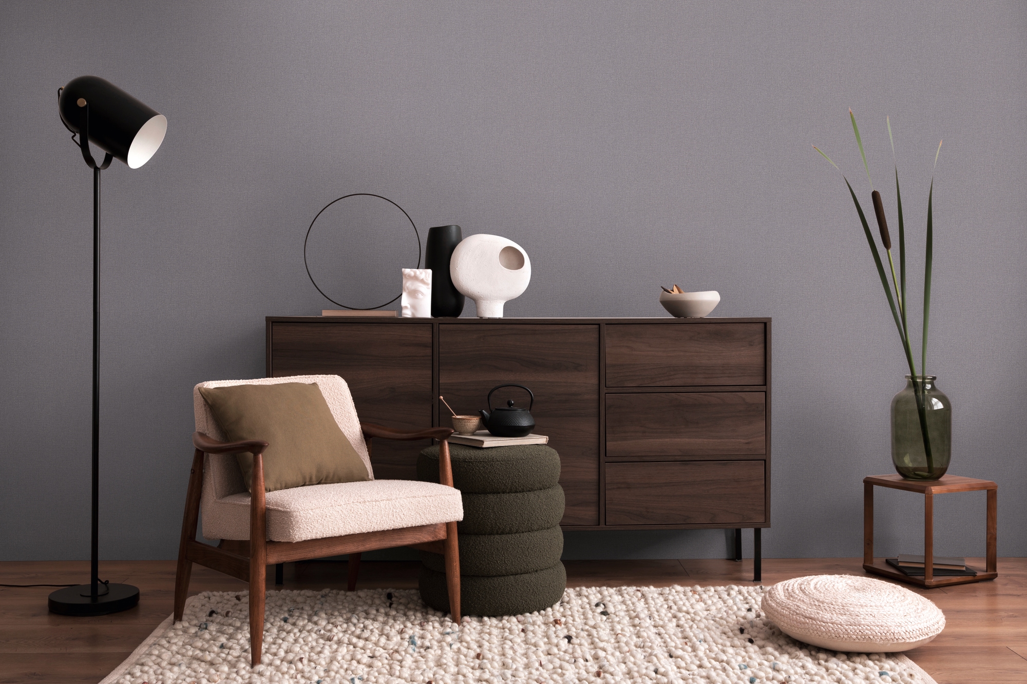 CosmoLiving by Cosmopolitan Vliestapete »Metallic Weave – Struktur-Unitapete« matt strukturiert Elegante Struktur-Vliestapete mit Metallic-Effekt
