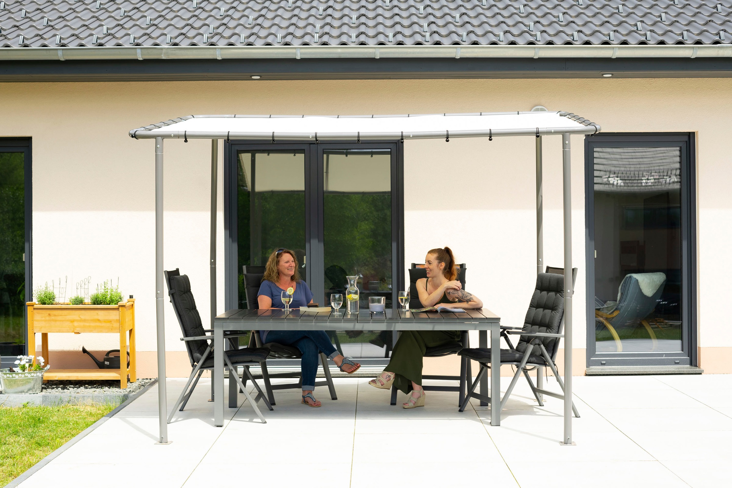 ShelterLogic Pavillon »Canopy kaufen 188x315x230 cm auf Stahl, lichtgrau, Raten Solano 10x6«