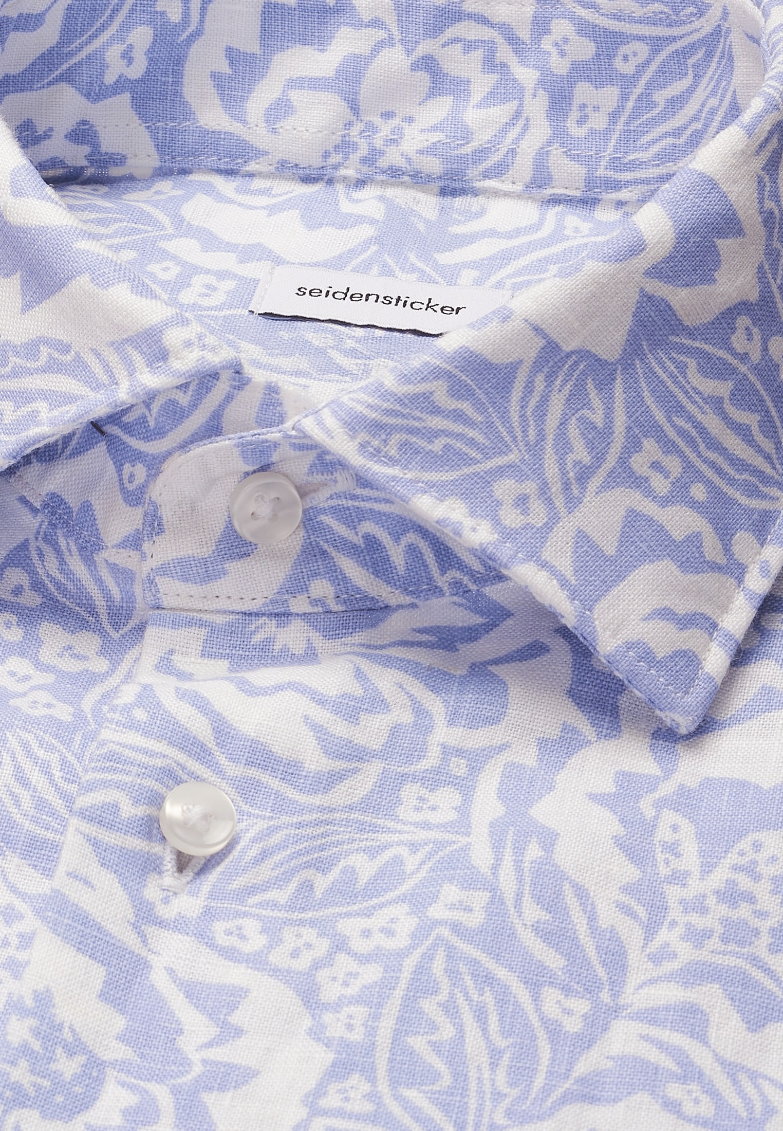 seidensticker Leinenhemd »Schwarze Rose« Shaped 1/1 Kentkragen Druck