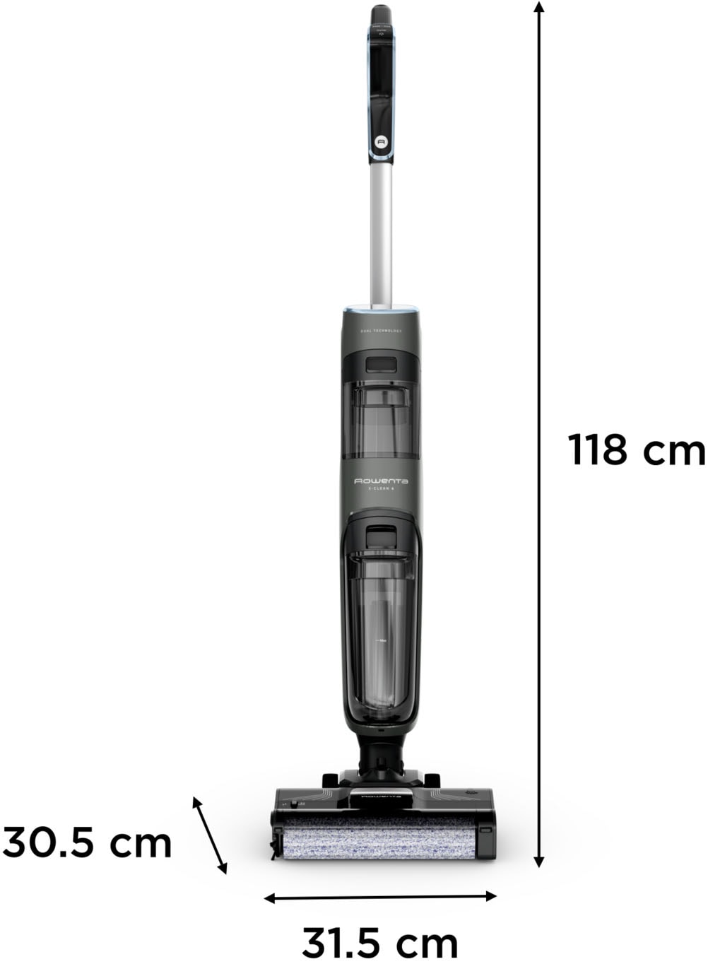 Rowenta Nass-Trocken-Akkusauger »X-Clean 4, kabellos, 2-in-1 Staubsauger für alle Hartböden«, kabellos, Selbstreinigungsfunktion, Schmutzerkennung, GZ5037