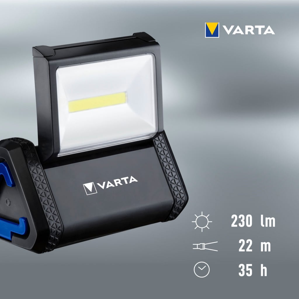 VARTA Taschenlampe »WORK FLEX AREA LIGHT«, (Set, 4 St.), für Werkzeugkästen,Befestigungsmöglichkeiten für freihändiges Arbeiten