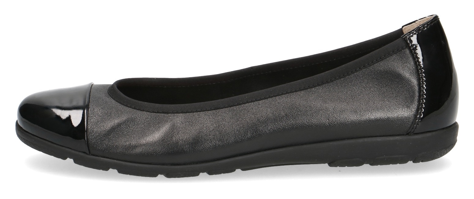 Caprice Ballerina, Loafer, Slipper, Festtags Schuh mit Lack-Details