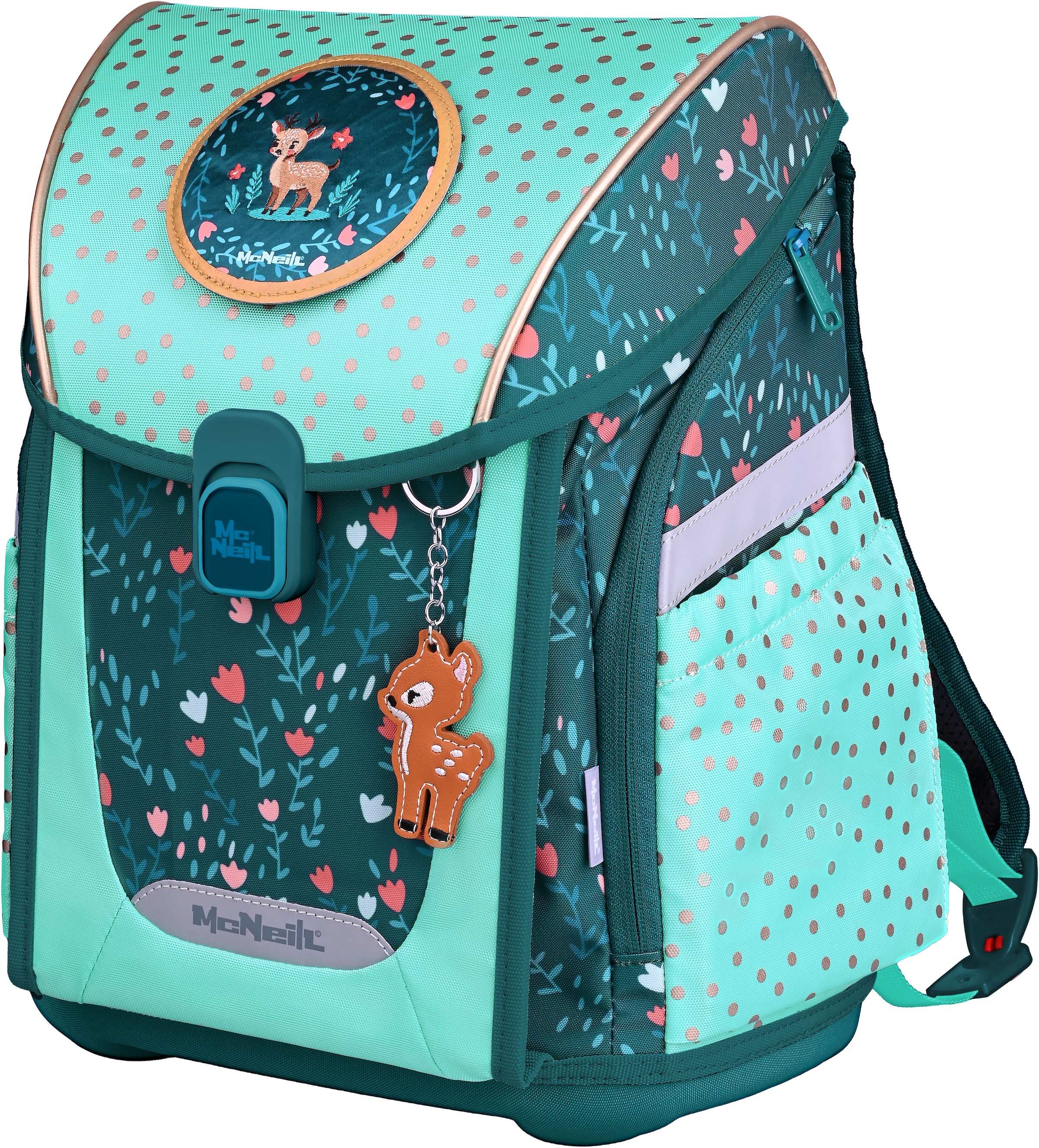 McNeill Schulranzen »Primo, inkl. Etui, Turnbeutel,« Reflektierende Streifen auf den Schultergurten;Retroreflektierende Flächen