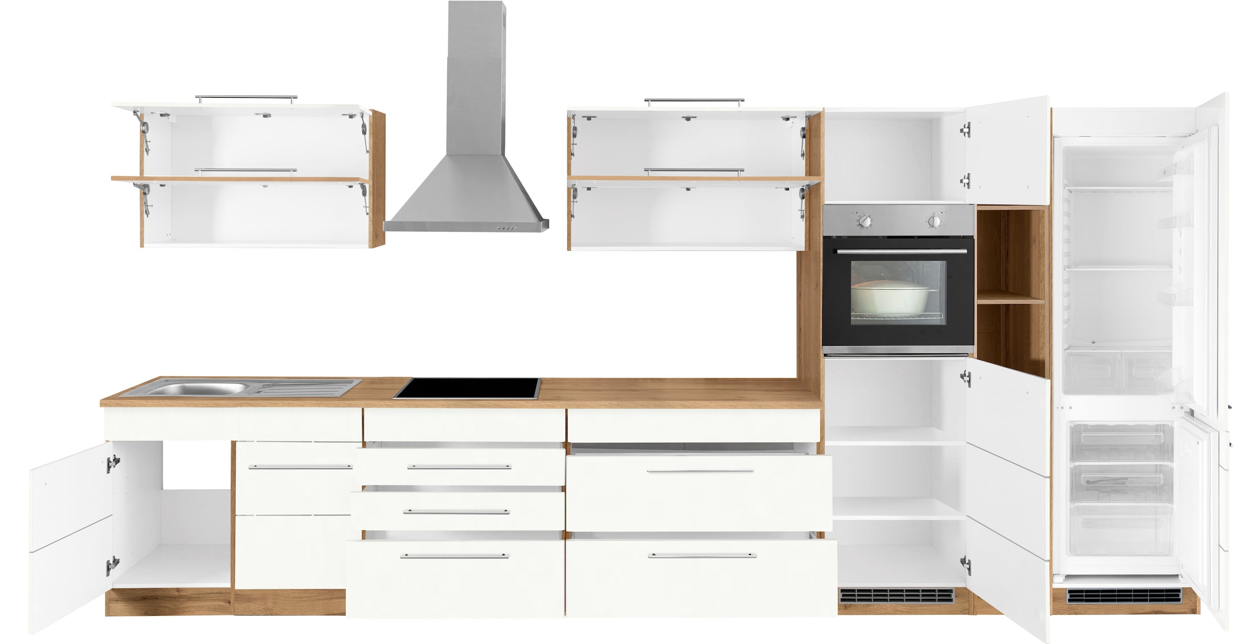 HELD MÖBEL Küchenzeile »Wien«, Breite 430 cm, wahlweise mit E-Geräten und Induktion