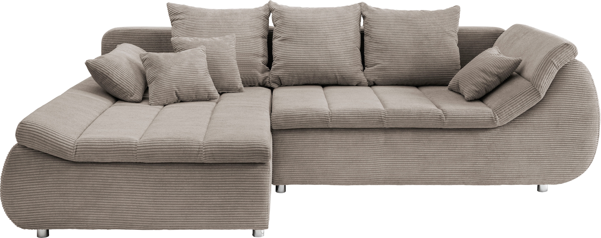 INOSIGN Ecksofa »Imola elegant und bequem, aktuelle Steppung im Sitz, L-Form«, wahlweise mit Bettfunktion