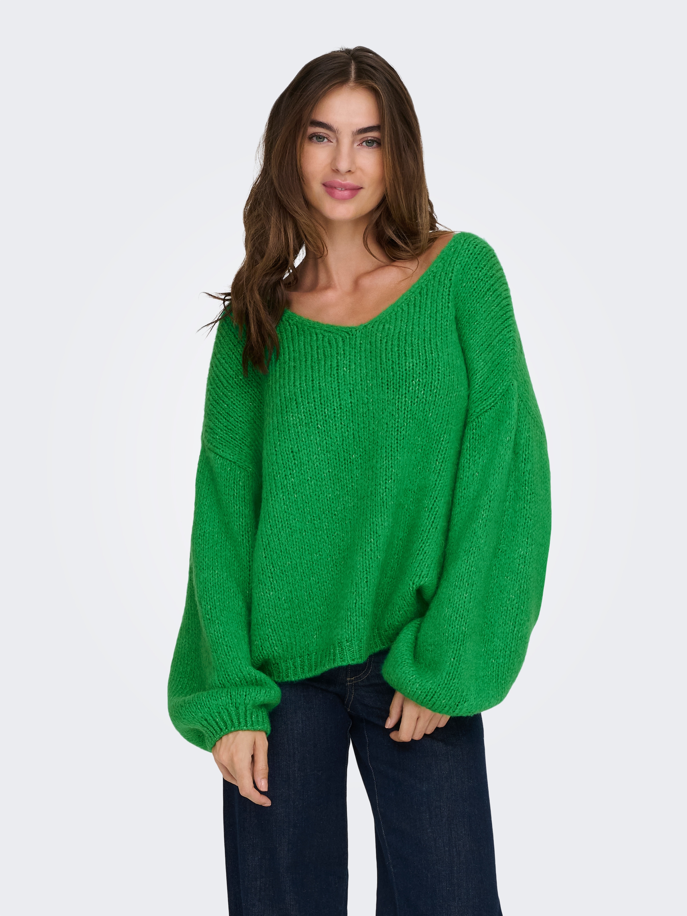 JDY V-Ausschnitt-Pullover »JDYDINEA L/S REVERSIBLE PULLOV. KNT NOOS« Kunstfaser, regular fit