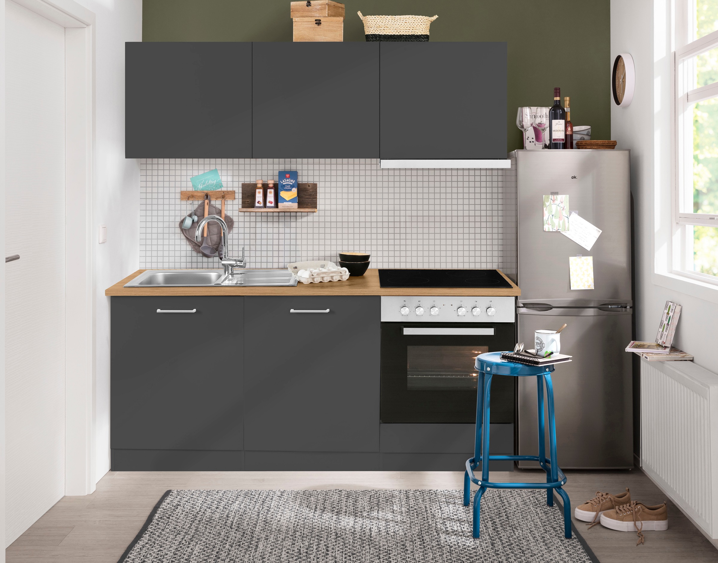 KOCHSTATION Küchenzeile »KS-Kehl«, mit E-Geräten, Breite 180 cm