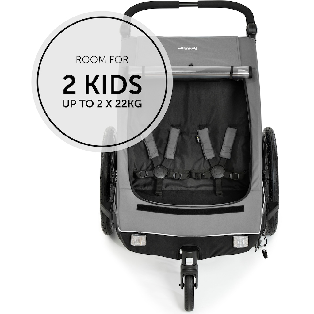 Hauck Fahrradkinderanhänger »2in1 Bike Trailer und Buggy Dryk Duo, grau«