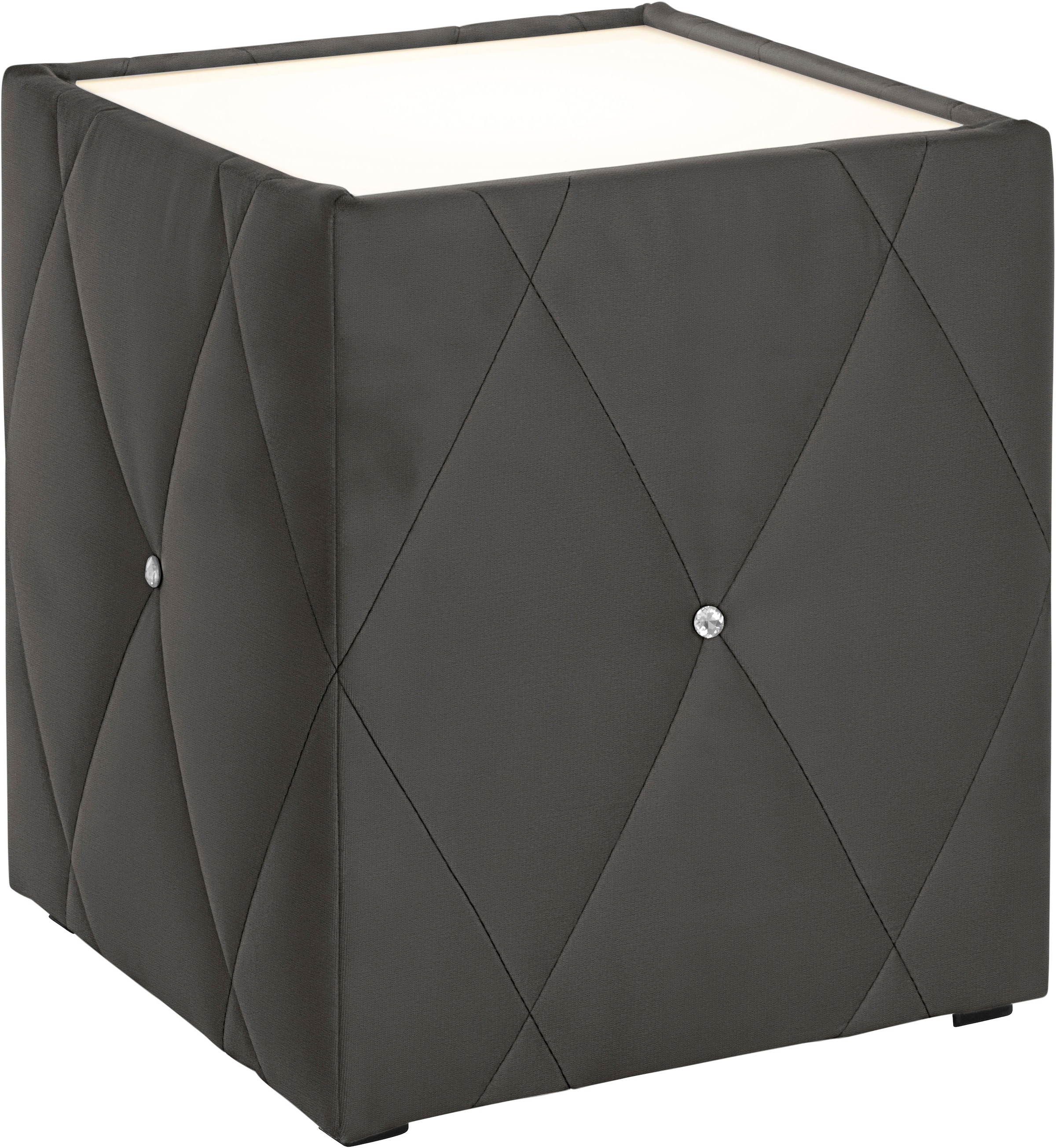 Home affaire Nachttisch »Alfie« mit Beleuchtung und Bezug aus Samtverlours