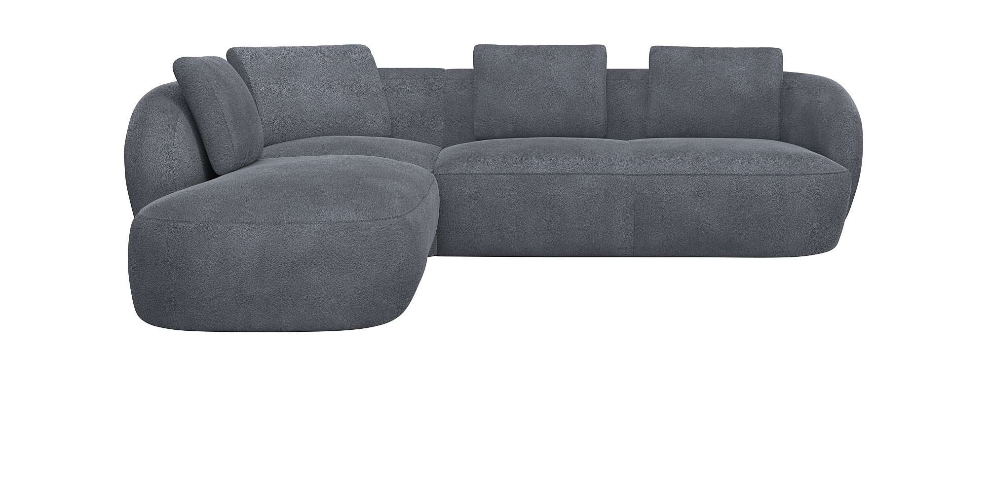 FLEXLUX Ecksofa »Torino, rund, L-Form, Sofa-Ecke mit Ottomane«, Modernes, o günstig online kaufen