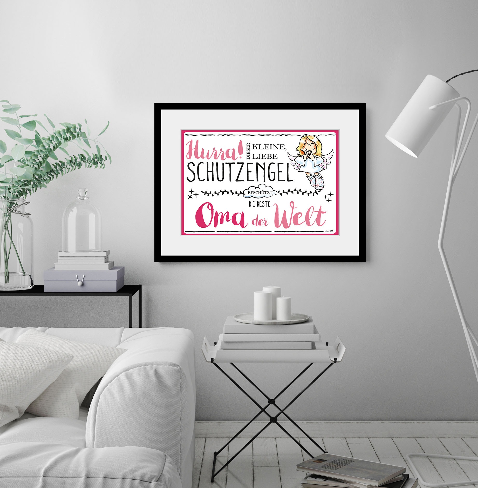 queence Bild »Schutzengel Oma«, Engel-Himmel-Stern-Sterne-Schriftzug-Sprüch günstig online kaufen